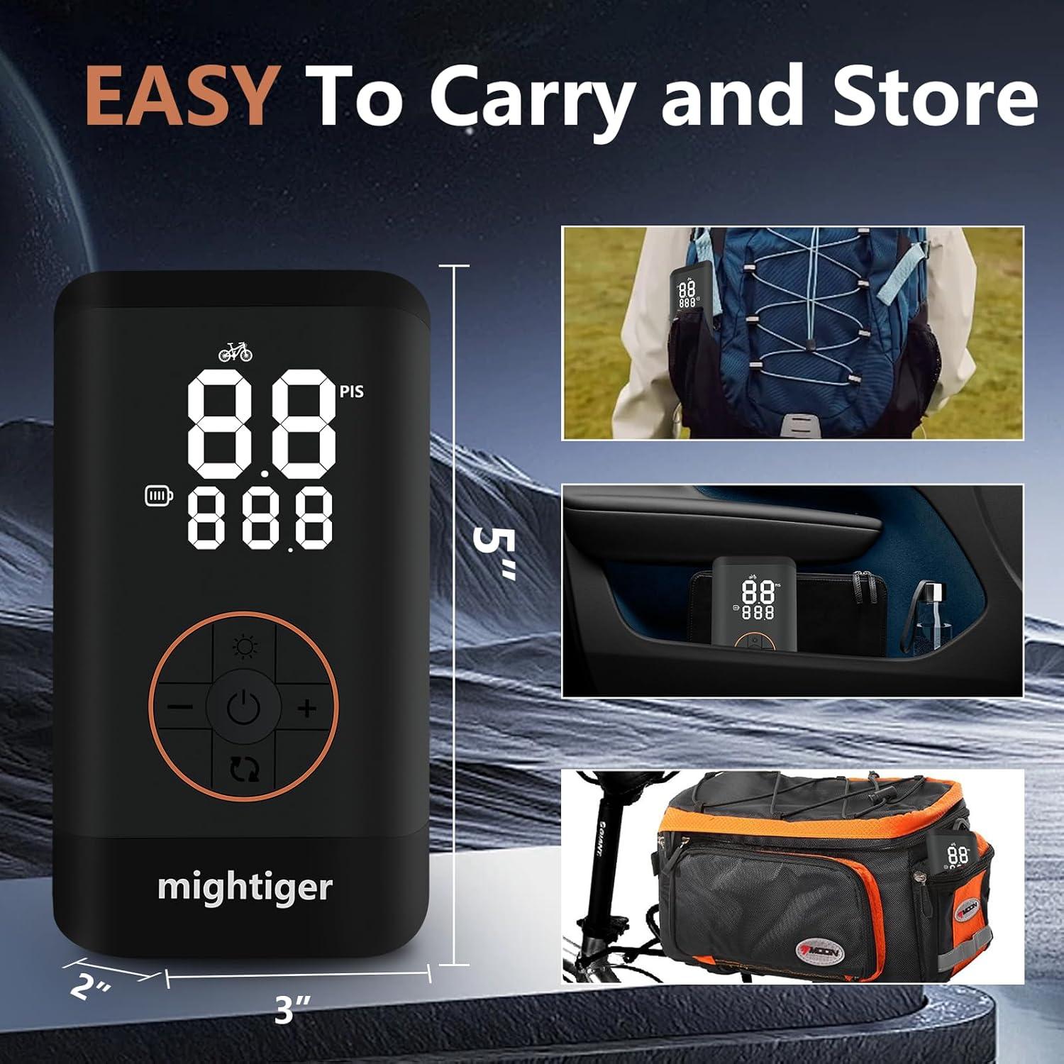 Compresor de Aire Portátil Mightiger 150 PSI Bomba Inalámbrica