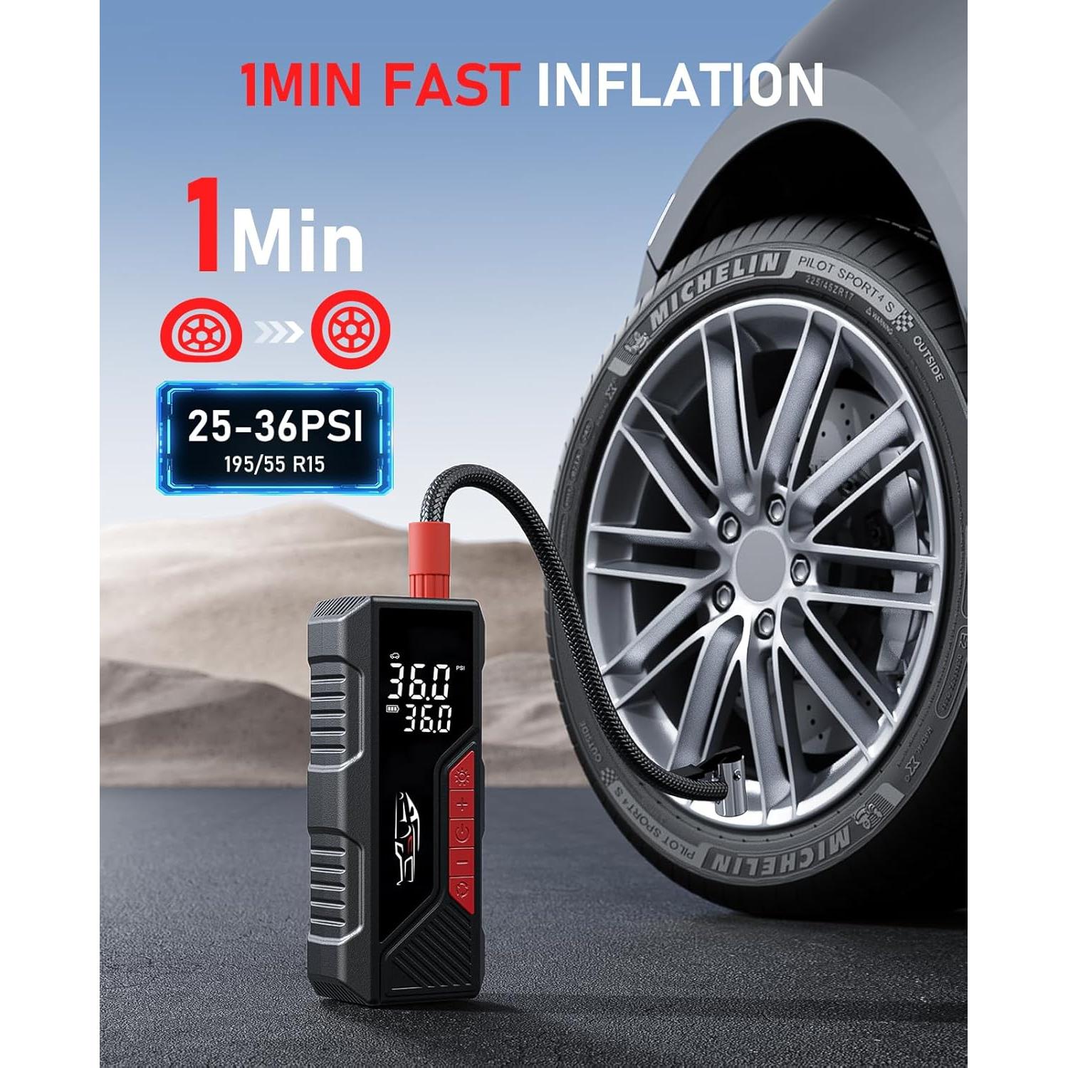 Compresor de Aire Portátil Aneson CZK-DC04 150 PSI 12V