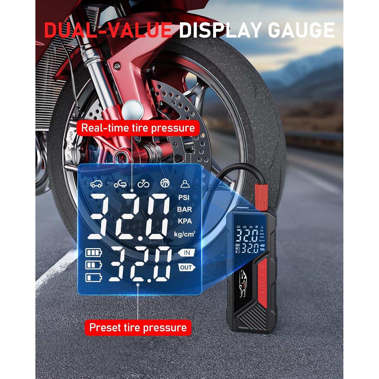 Compresor de Aire Portátil Aneson CZK-DC04 150 PSI 12V