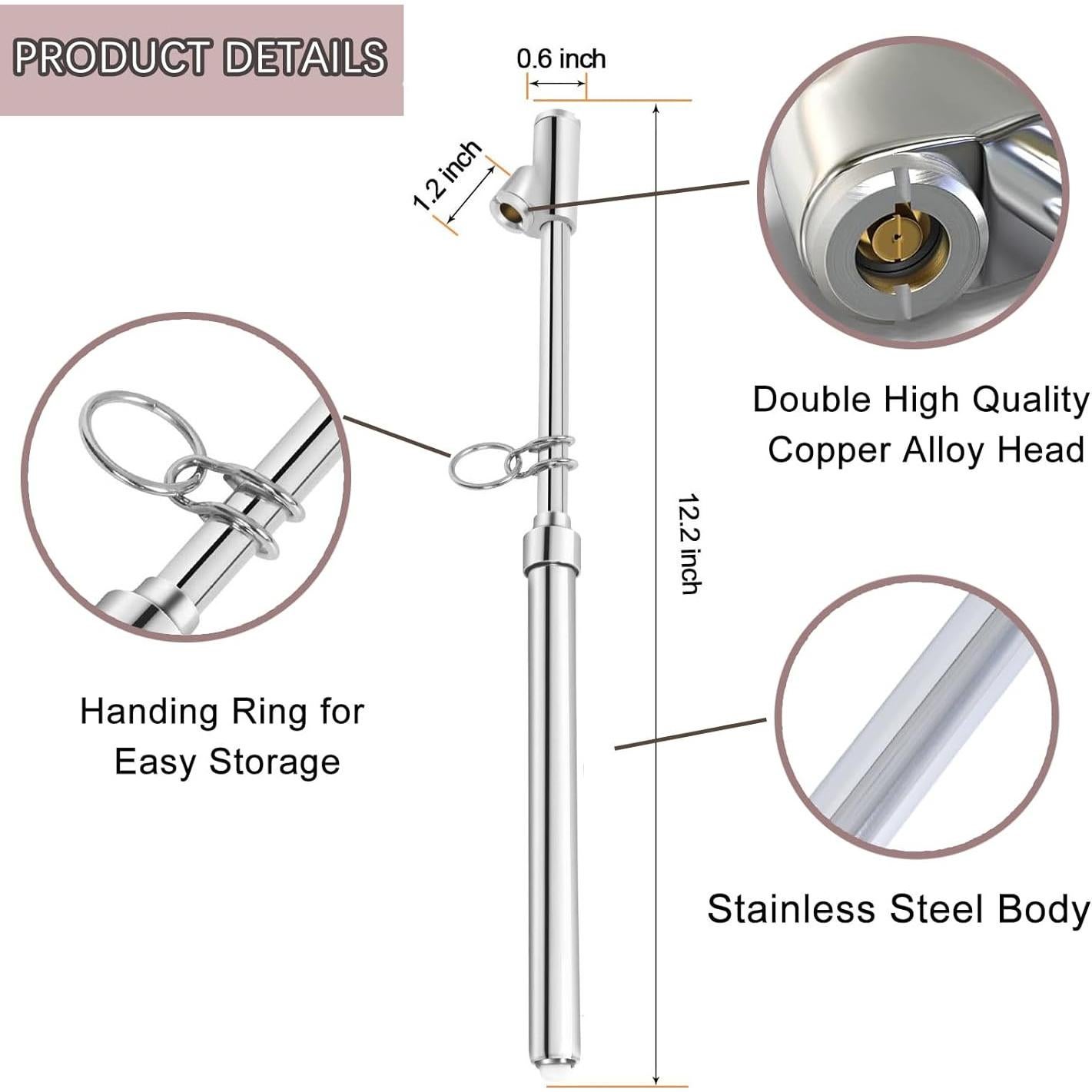 Medidor de Presión de Neumáticos Z-oneMart Doble Cabeza 10-150psi