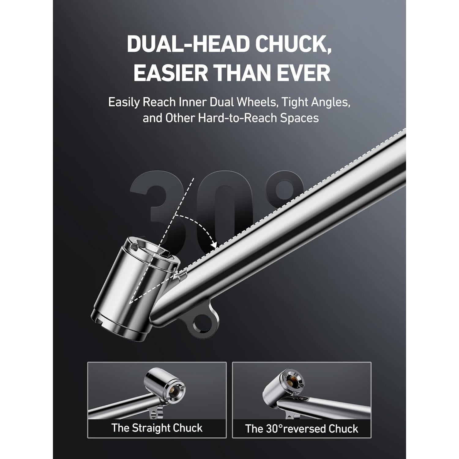 Manómetro de Presión de Neumáticos AstroAI 65 cm con Inflador