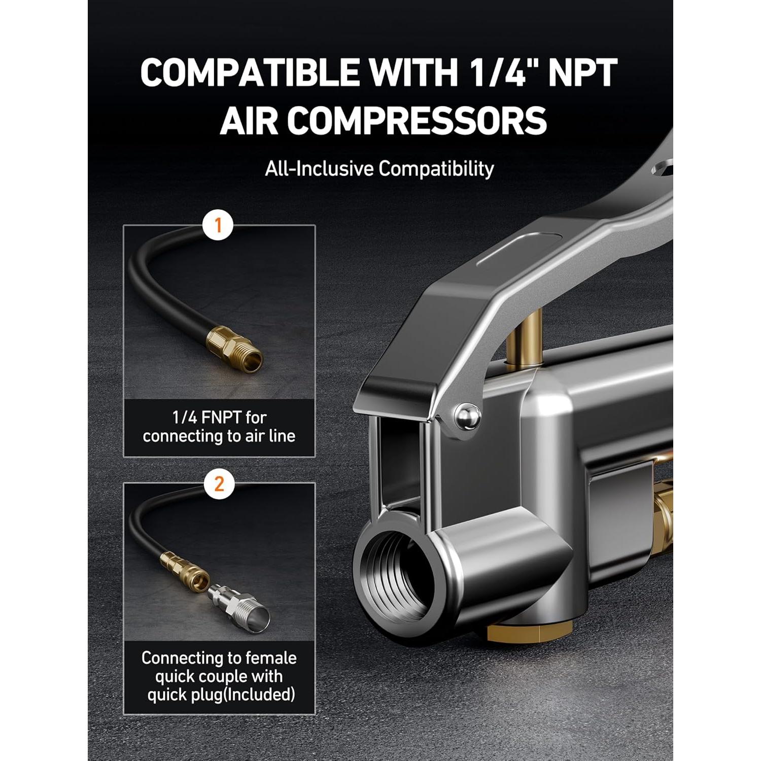 Manómetro de Presión de Neumáticos AstroAI 65 cm con Inflador