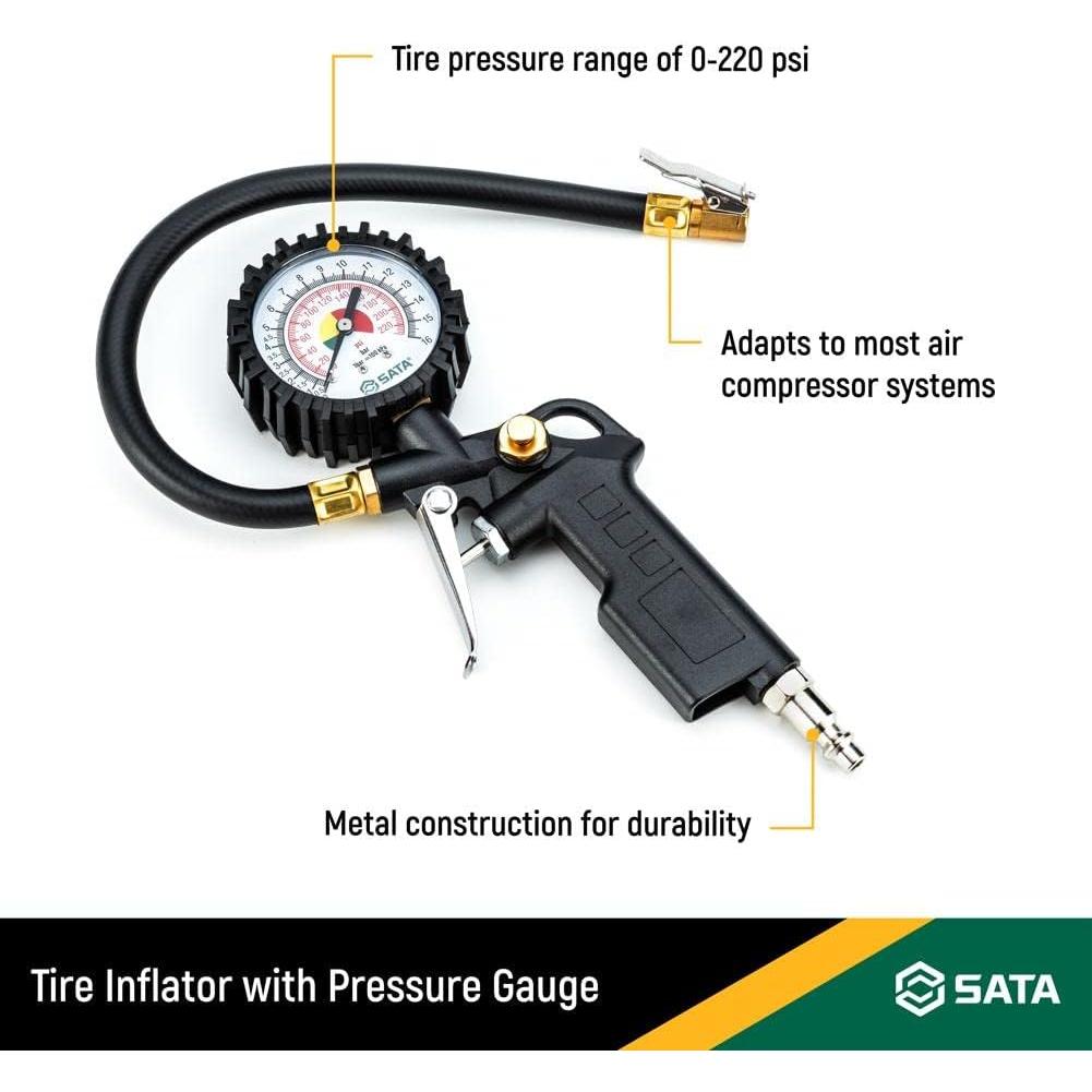 Inflador de Neumáticos SATA ST98100U con Manómetro