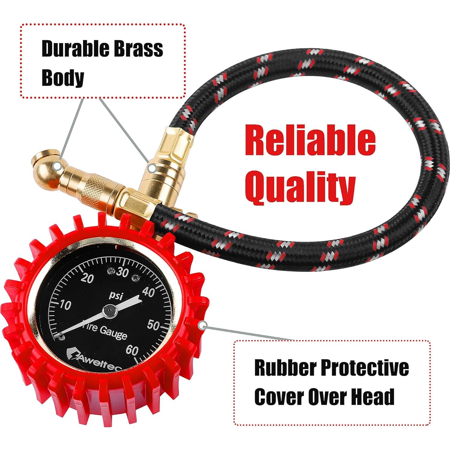 Manómetro de neumáticos AWELTEC 0-4.1 Bar con manguera