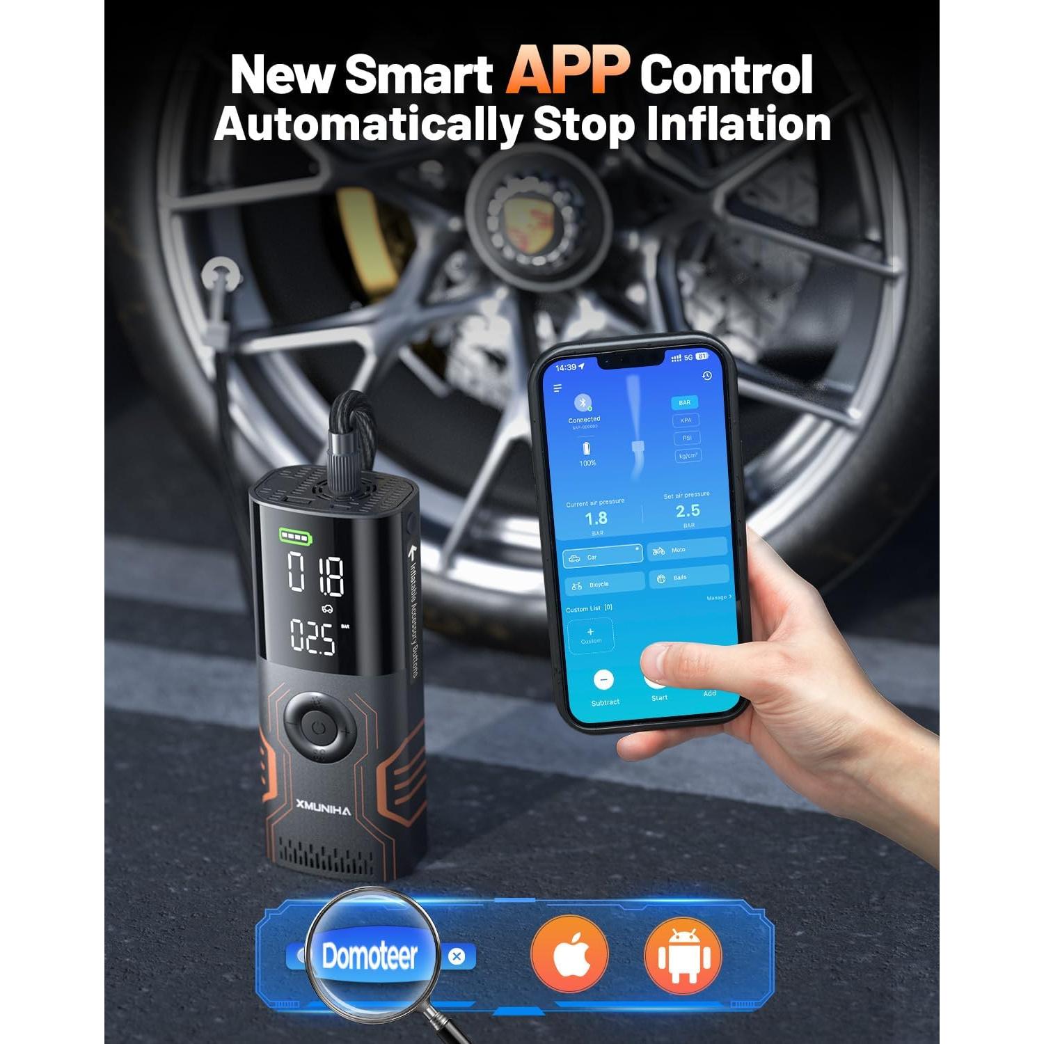 Compresor de Aire Portátil XMUNIHA HX02 10000mAh 150PSI