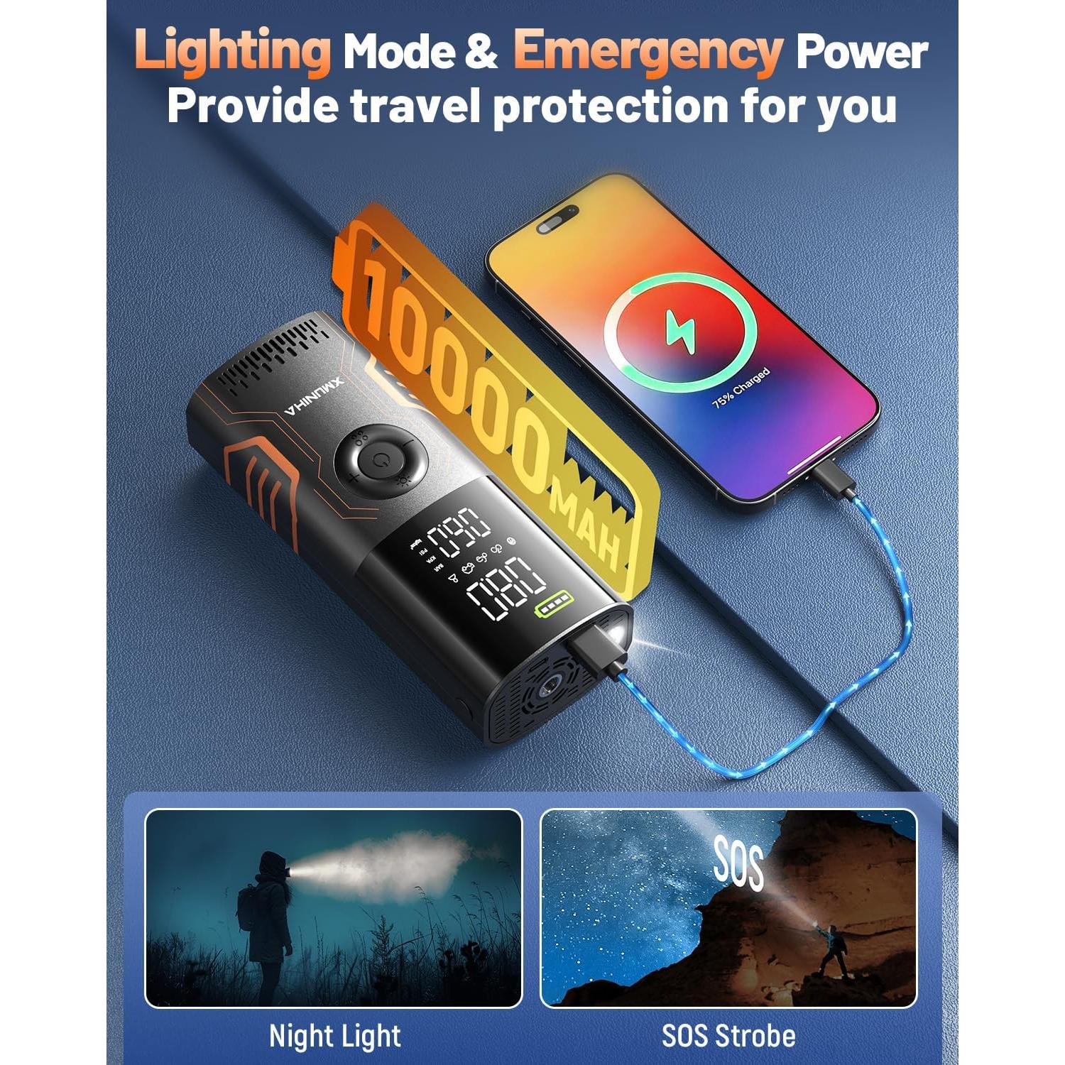 Compresor de Aire Portátil XMUNIHA HX02 10000mAh 150PSI