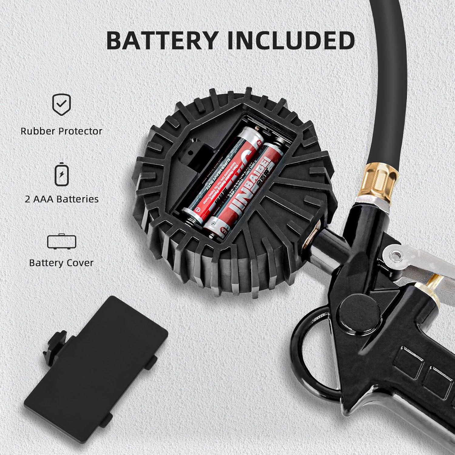 Manómetro Digital de Neumáticos HUNBILFIN 200 PSI con Inflador