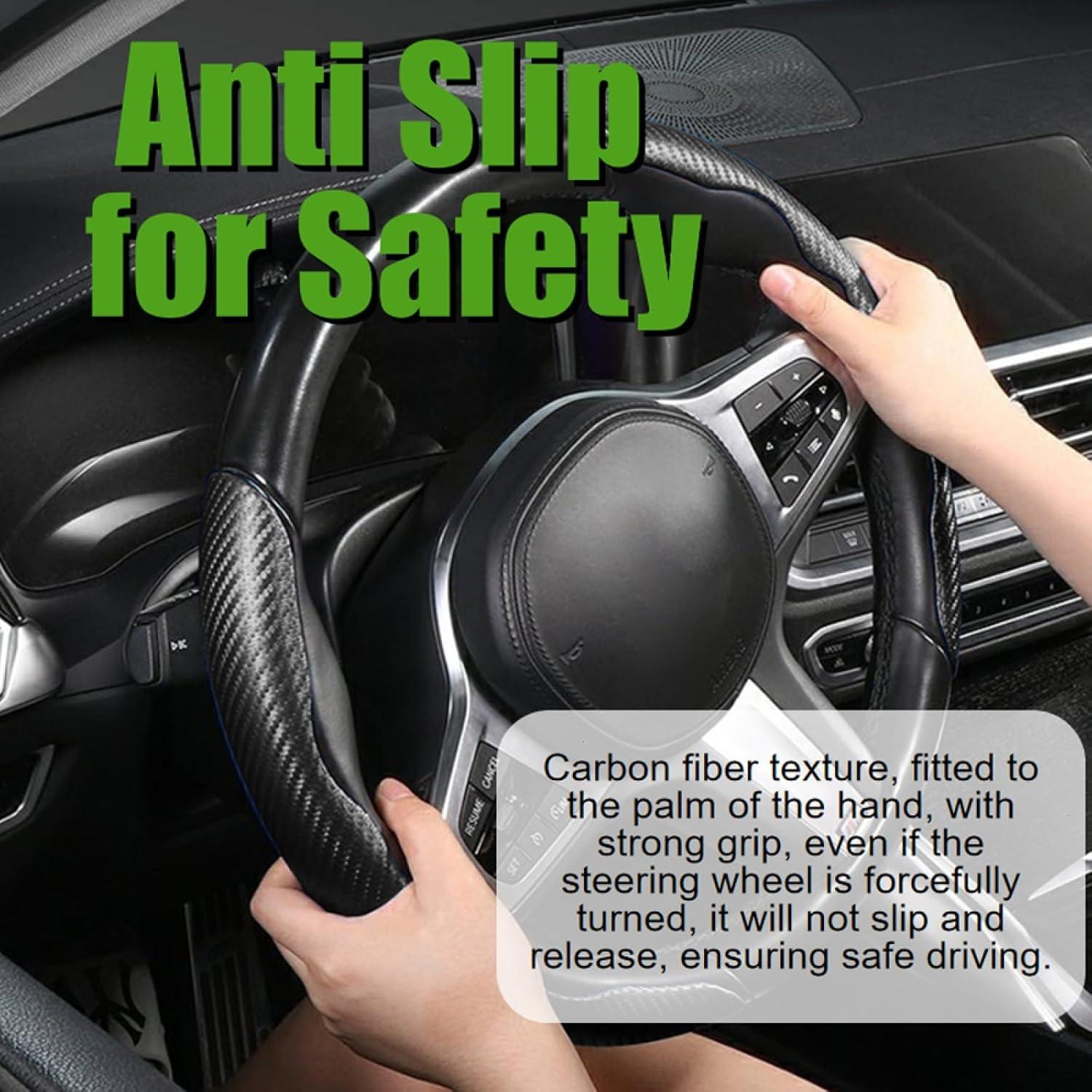 Cubierta de Volante WSSROGY 3 Piezas Antideslizante Negro