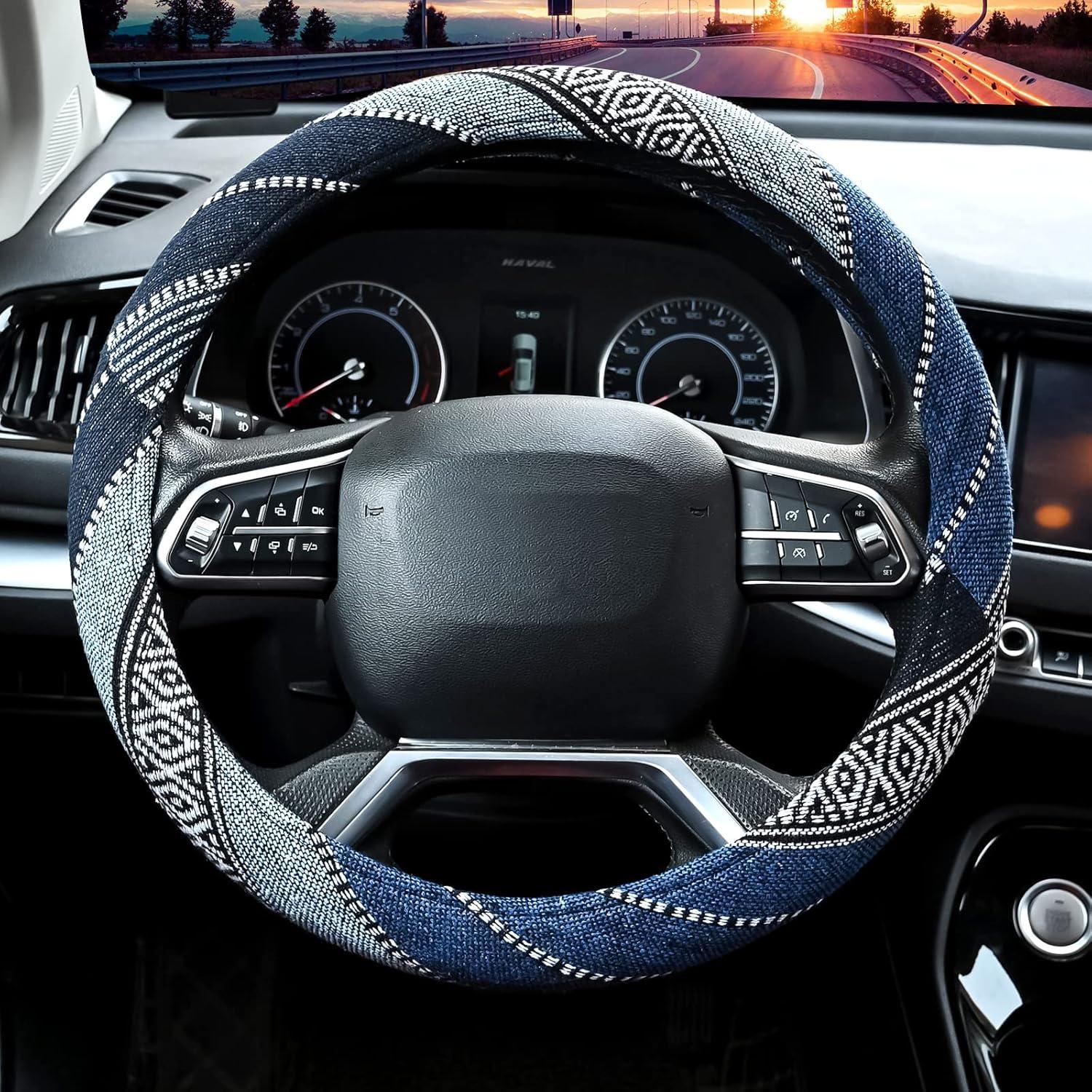 Cubierta de Volante de Tela Valleycomfy 15" Étnica Azul