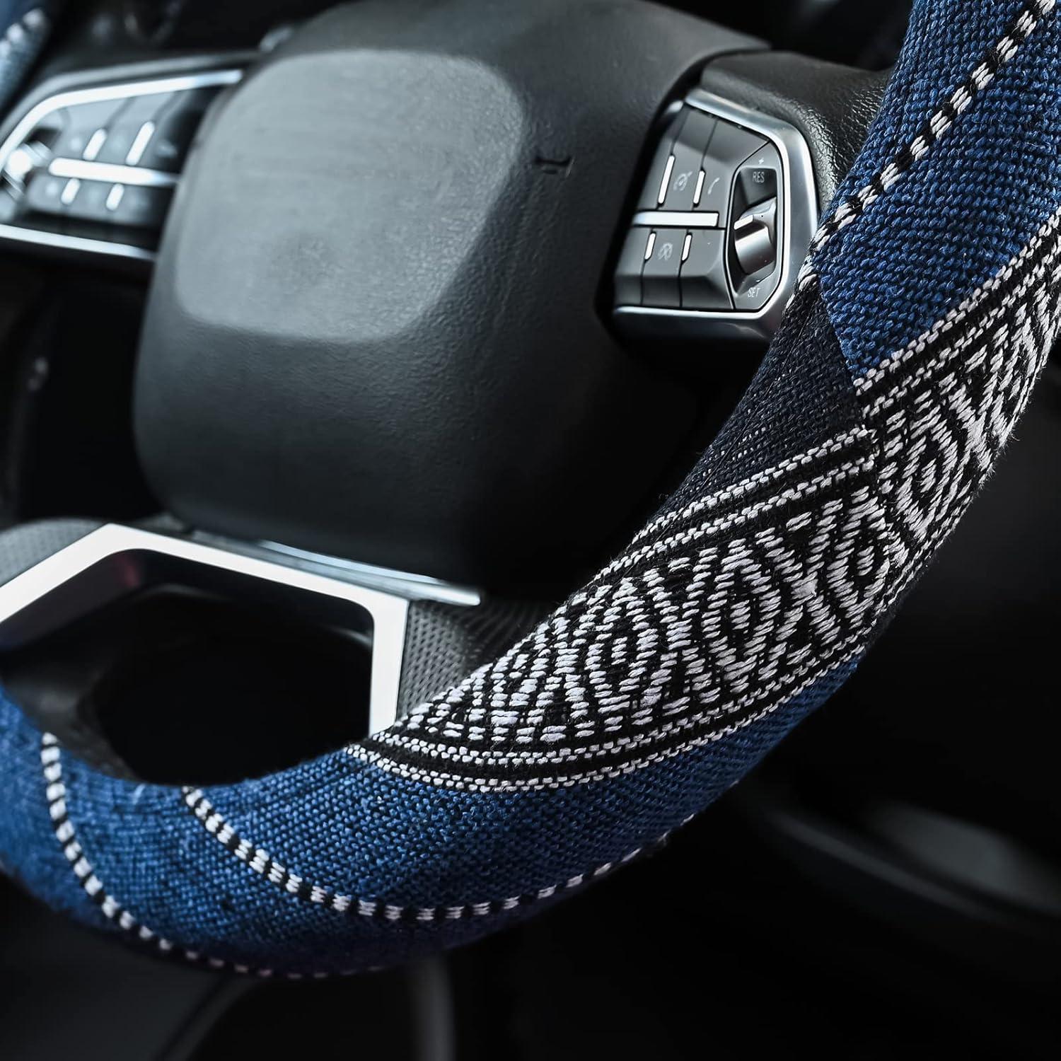 Cubierta de Volante de Tela Valleycomfy 15" Étnica Azul