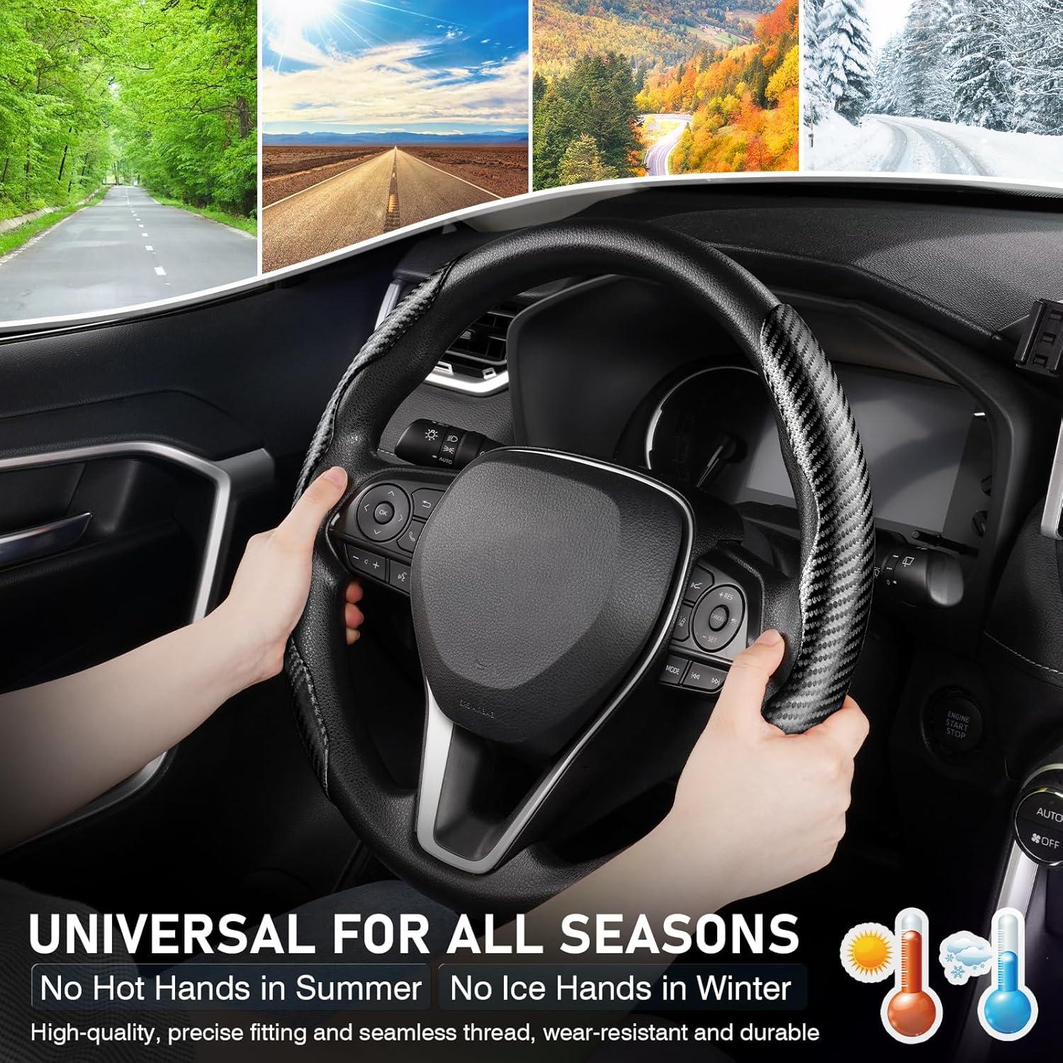 Cubierta de Volante Antideslizante Cartist - Fibra de Carbono