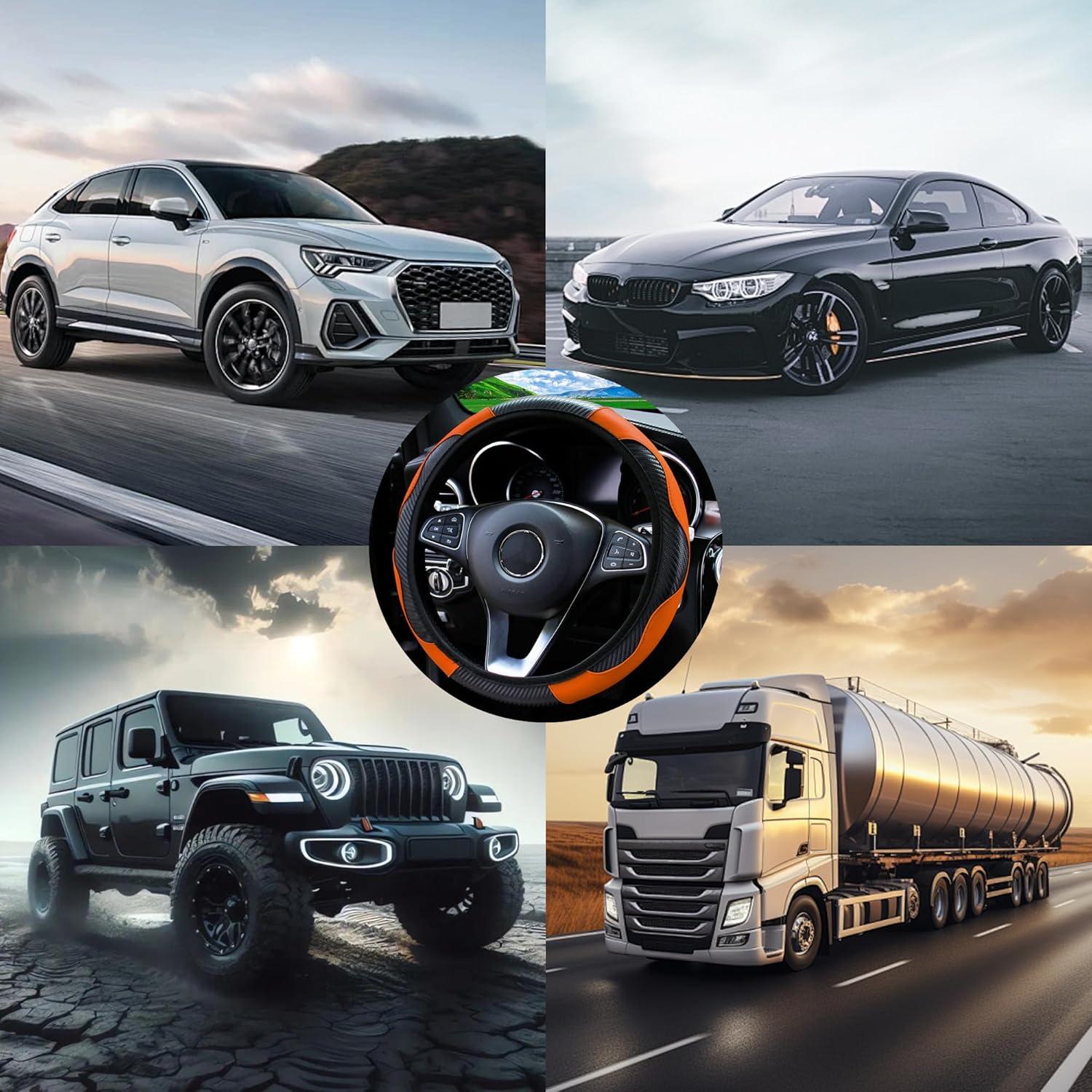 Cubierta de Volante Couslcd 37-38 cm Naranja Antideslizante