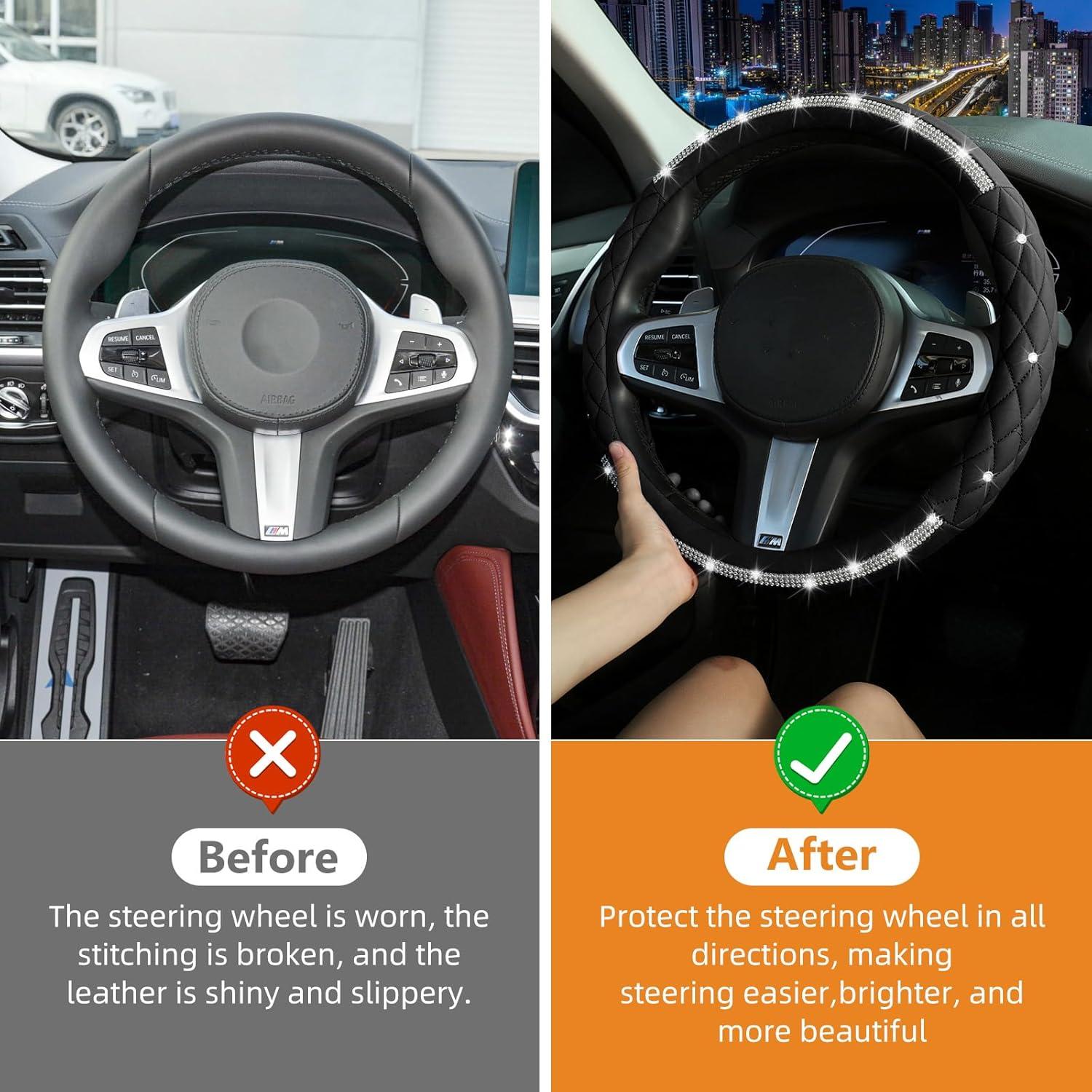 Cubierta de Volante Antideslizante LANPU SURE LPFS1 37-38 cm Negro