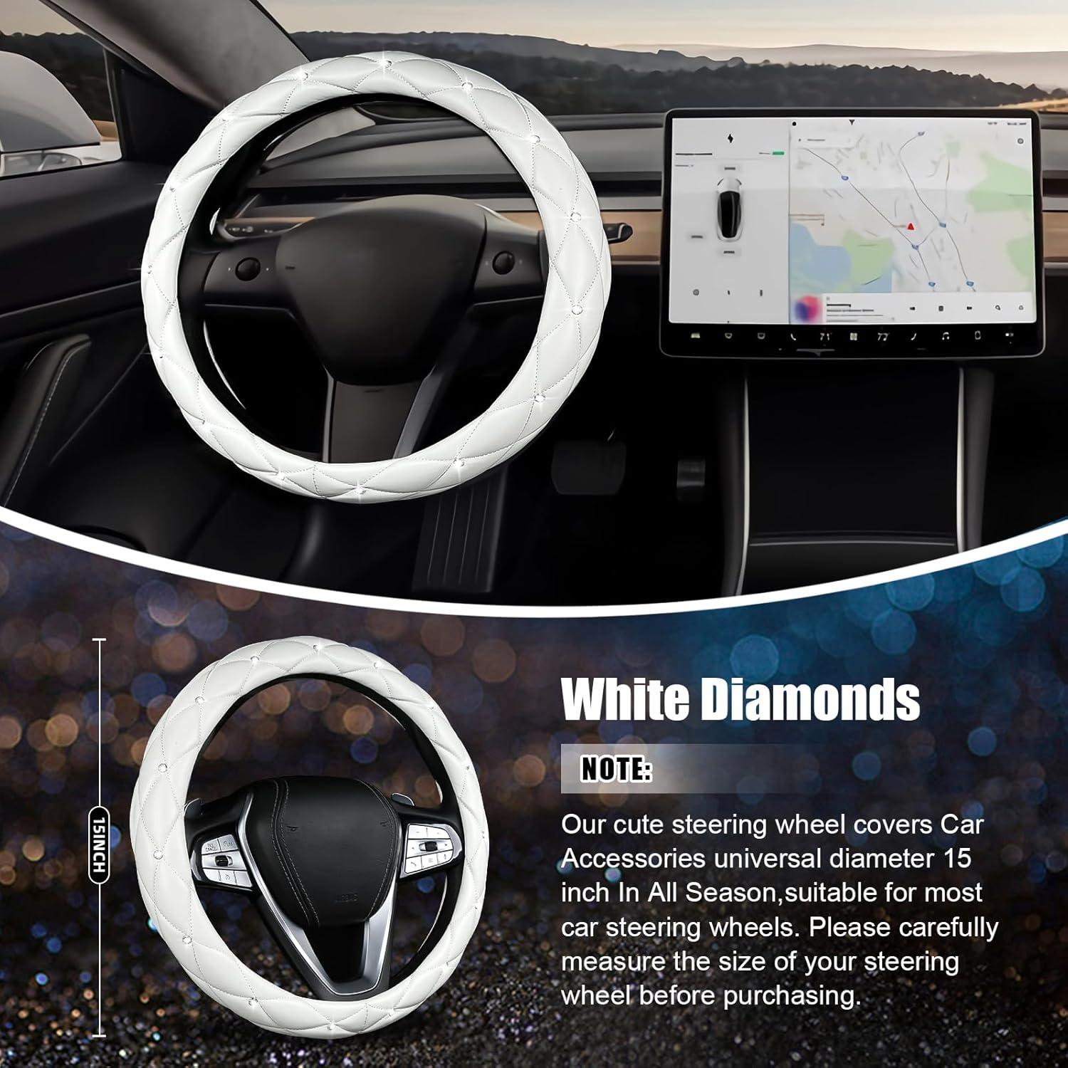 Cubierta de Volante SuperKaKa Blanca Brillante Universal 36.8-43.2 cm