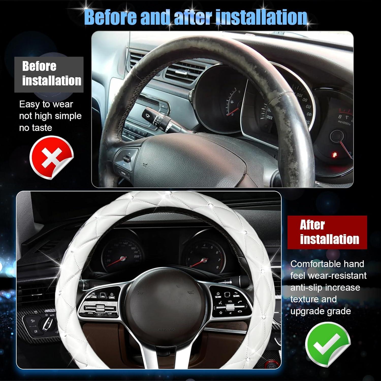 Cubierta de Volante SuperKaKa Blanca Brillante Universal 36.8-43.2 cm