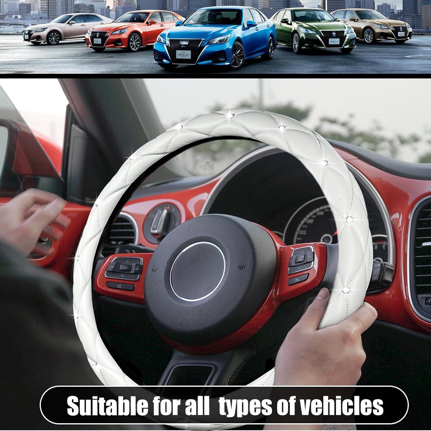 Cubierta de Volante SuperKaKa Blanca Brillante Universal 36.8-43.2 cm