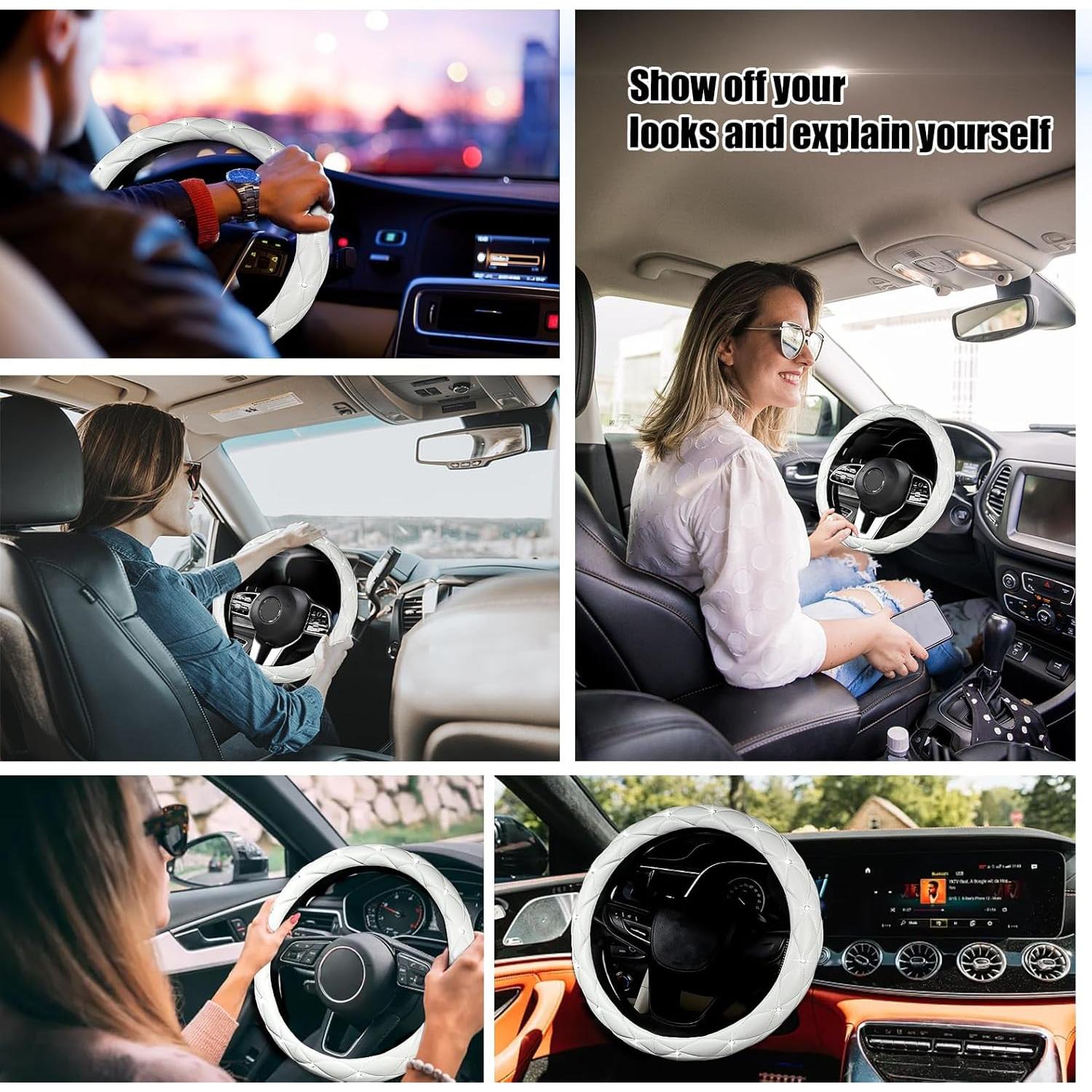 Cubierta de Volante SuperKaKa Blanca Brillante Universal 36.8-43.2 cm