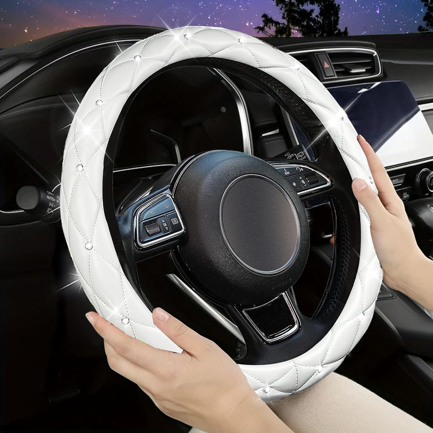 Cubierta de Volante SuperKaKa Blanca Brillante Universal 36.8-43.2 cm