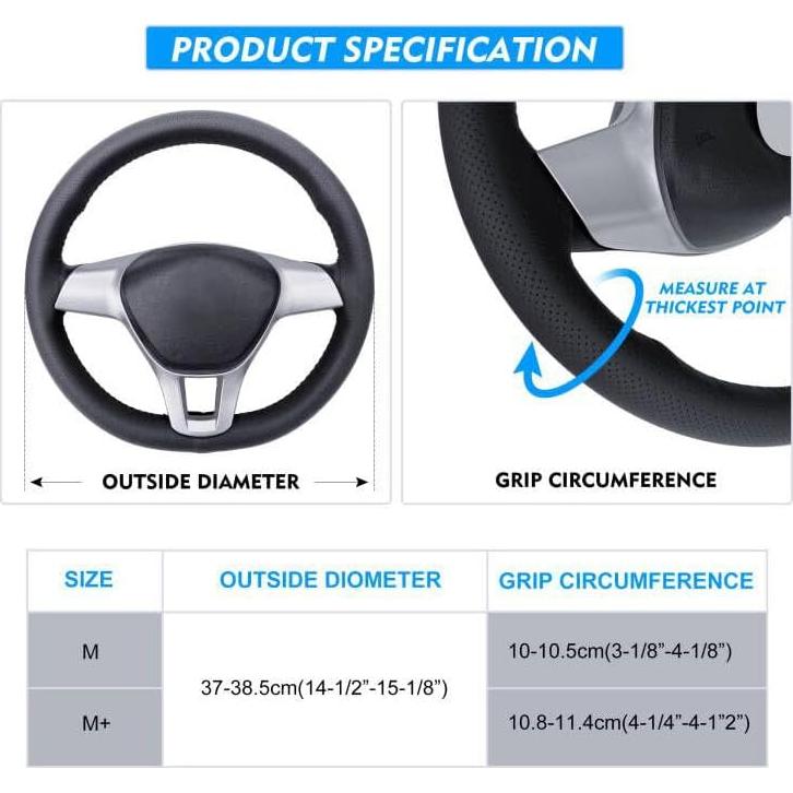 Cubierta de Volante de Cuero Carodi M 37-38.5cm Antideslizante