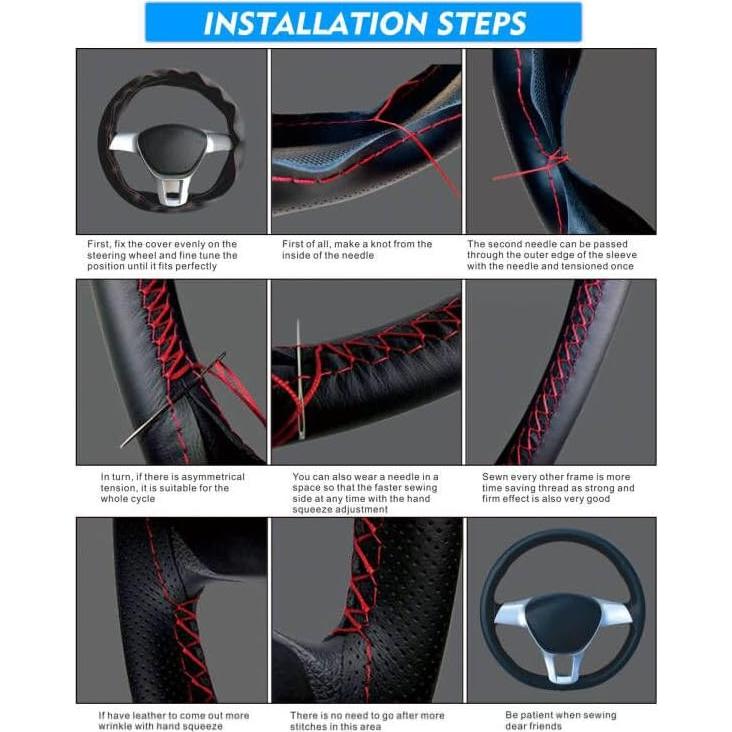 Cubierta de Volante de Cuero Carodi M 37-38.5cm Antideslizante