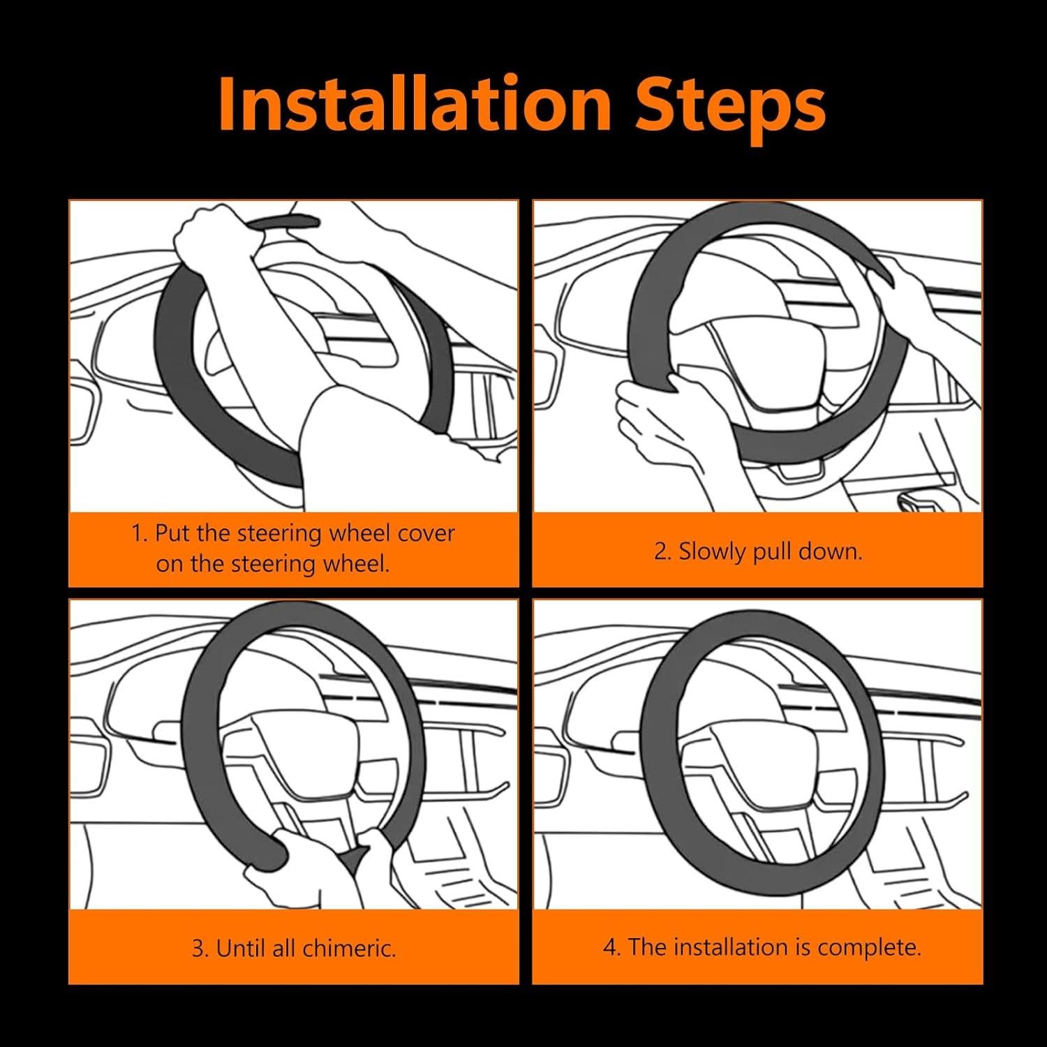 Funda de Volante QODOLSI Transpirable Antideslizante 37.96 cm
