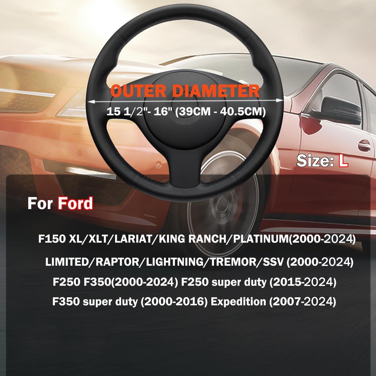 Cubierta de Volante XHRING para Ford F150 F250 Raptor 39-40.5 cm