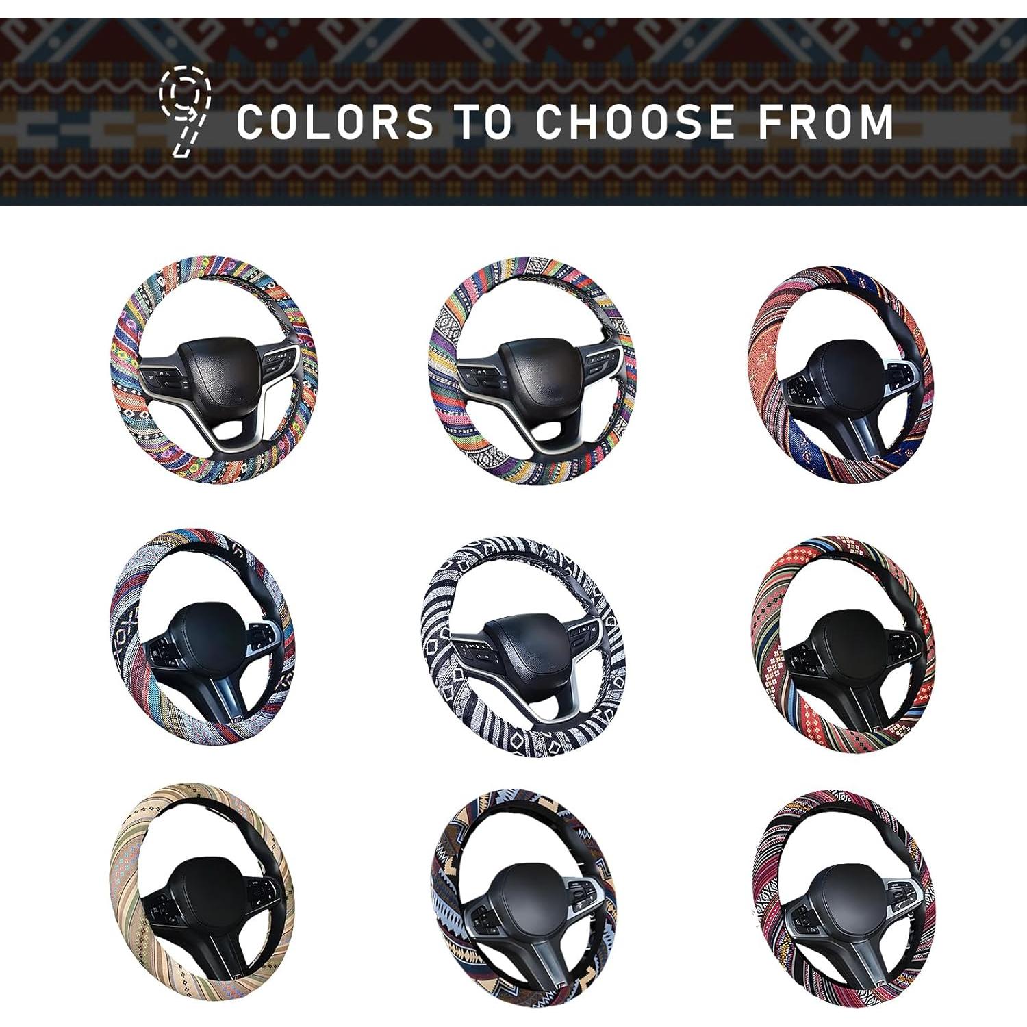 Funda de Volante Boho Povtii 38.1 cm Antideslizante Étnica