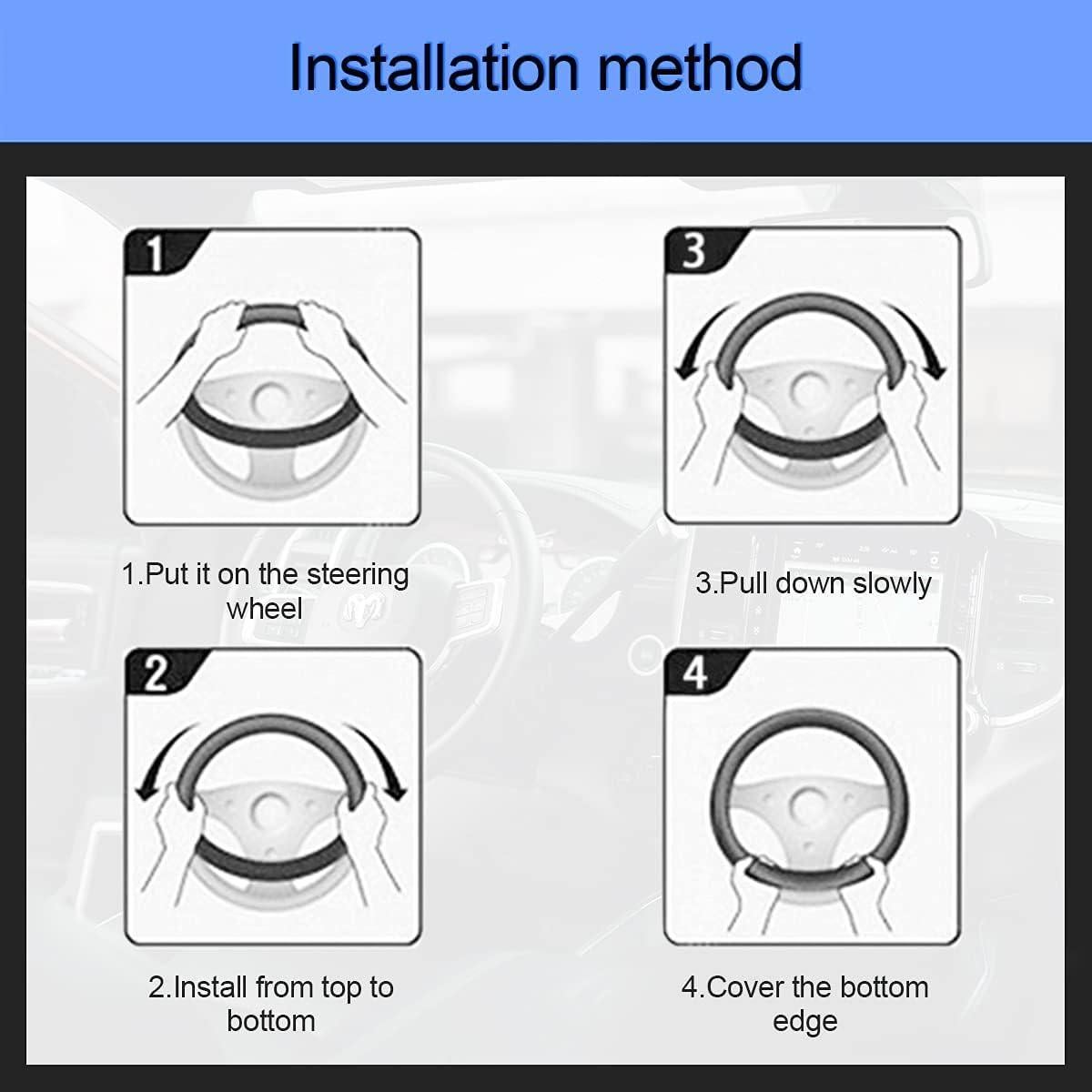 Cubierta de Volante LoyaForba de Cuero con Rhinestones 37-38 cm