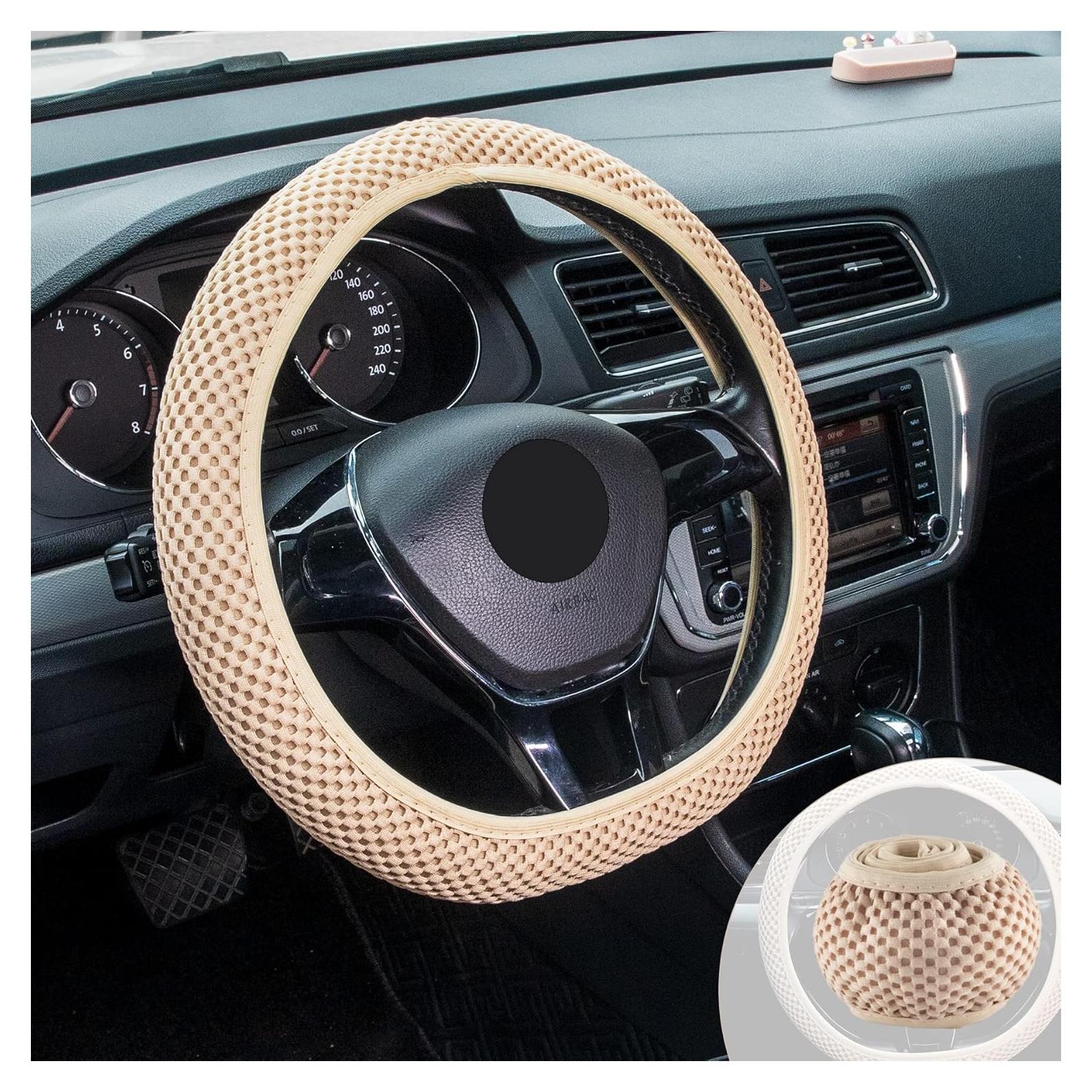 Cubierta de Volante Elástico GaRhomxy Crema Antideslizante