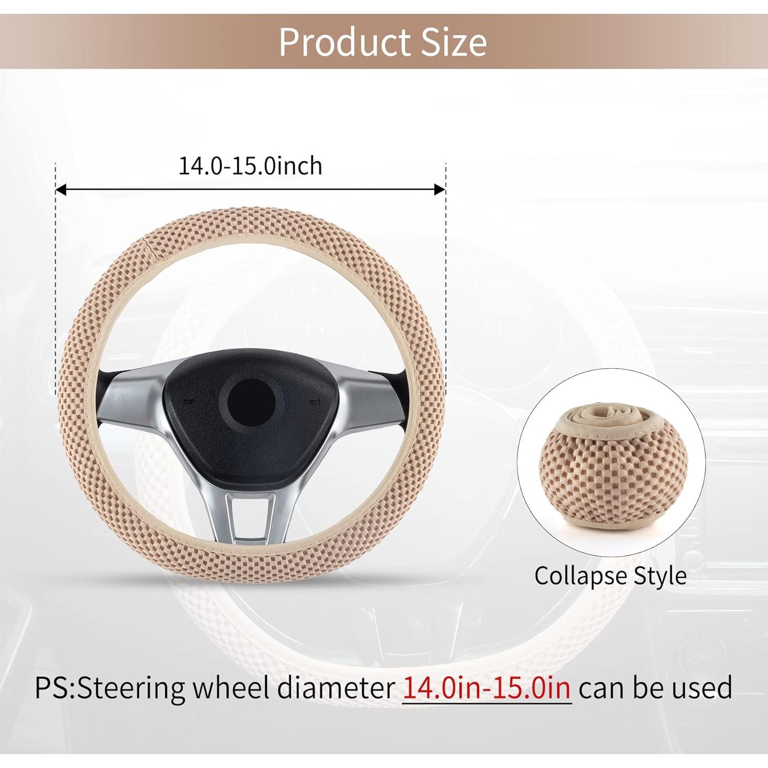 Cubierta de Volante Elástico GaRhomxy Crema Antideslizante