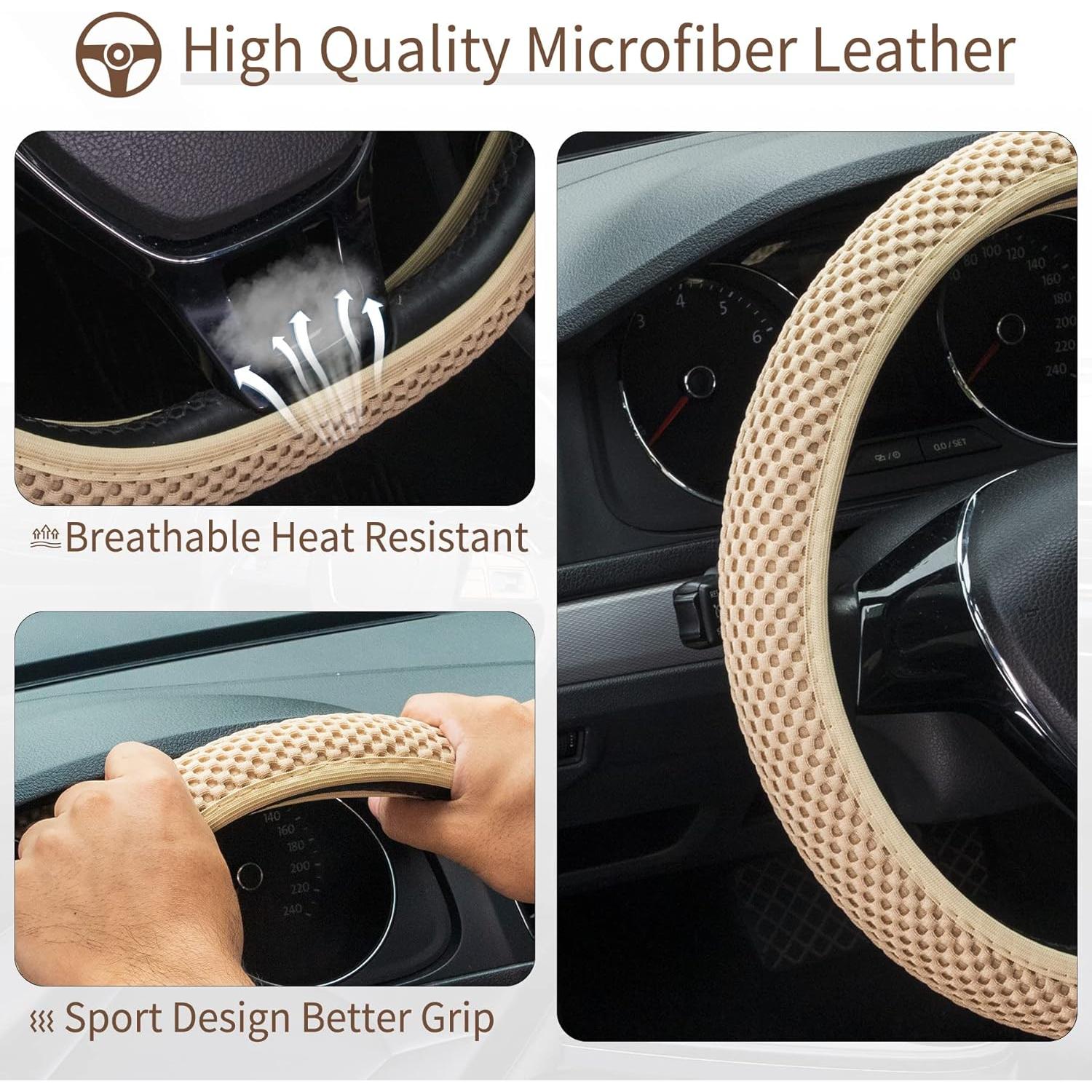 Cubierta de Volante Elástico GaRhomxy Crema Antideslizante