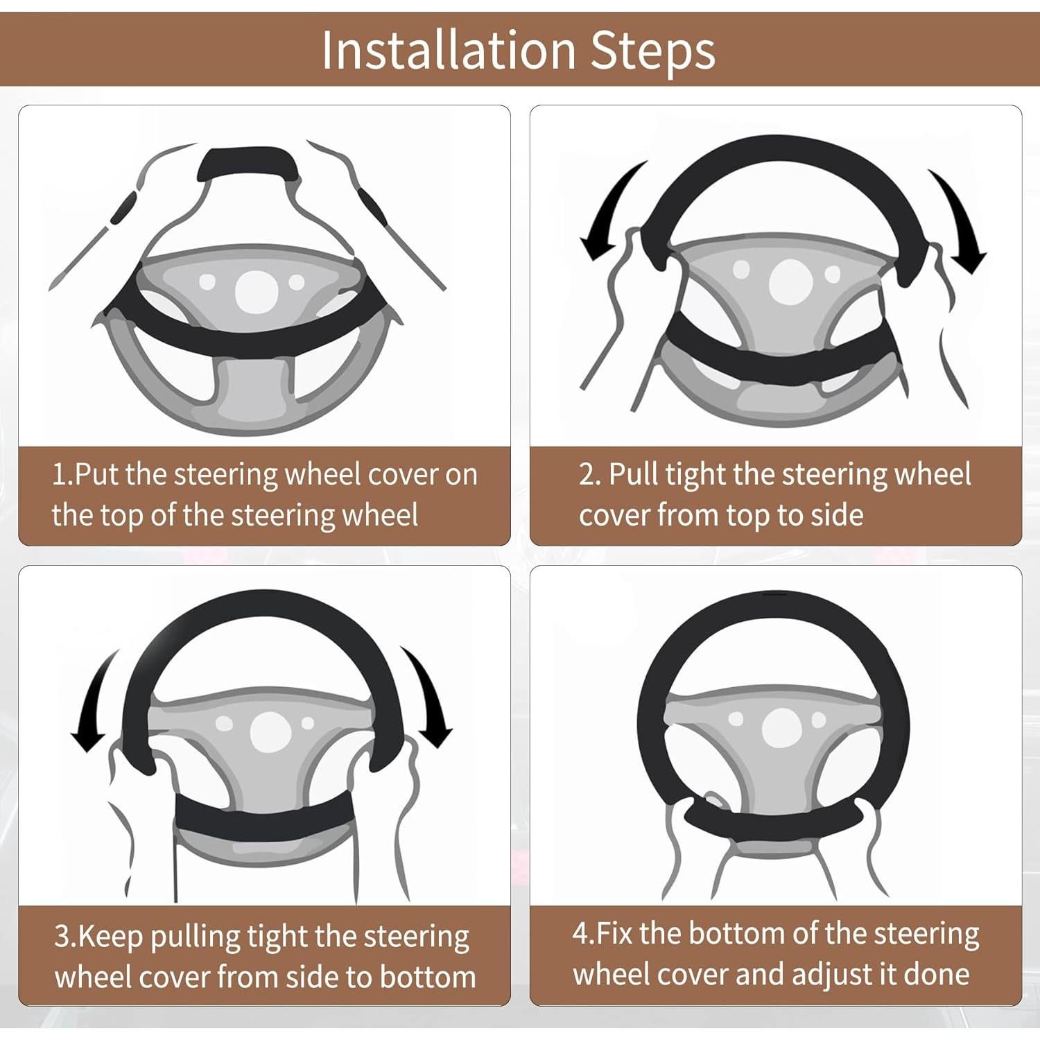 Cubierta de Volante Elástico GaRhomxy Crema Antideslizante