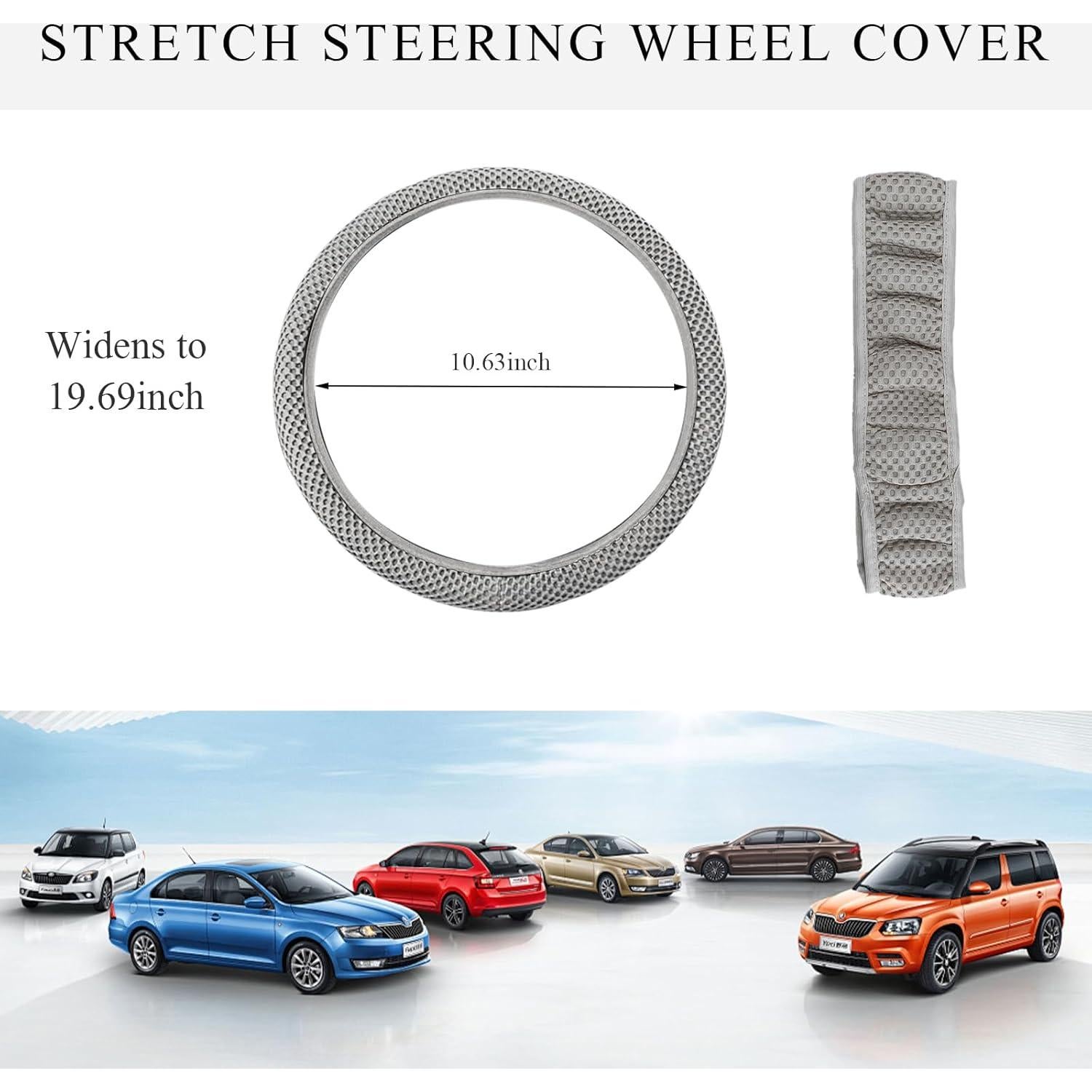 Cubierta de Volante Elástico Yourkar 27x27 cm Gris