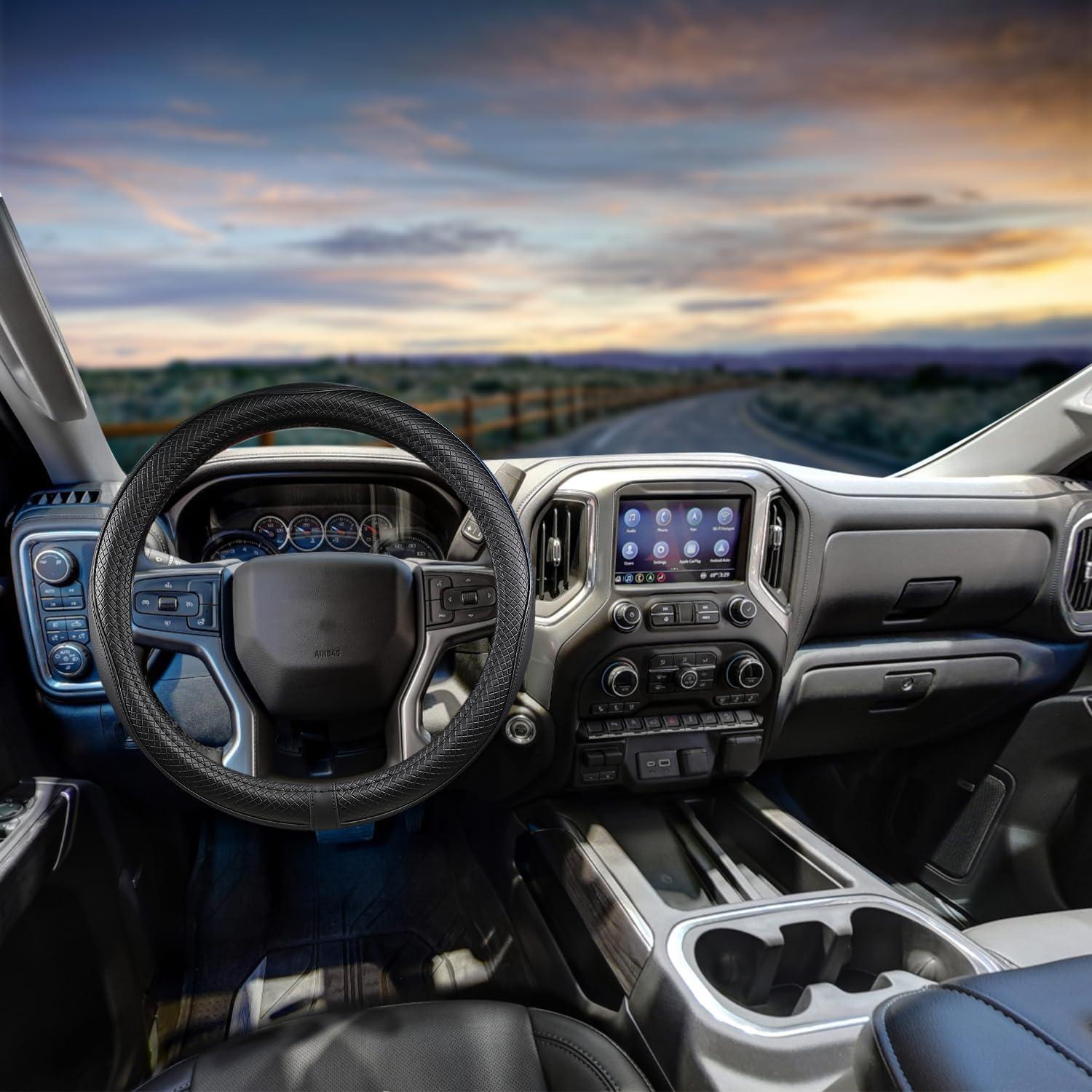 Funda de Volante CACAWIZ para Chevy Silverado Tahoe Negro