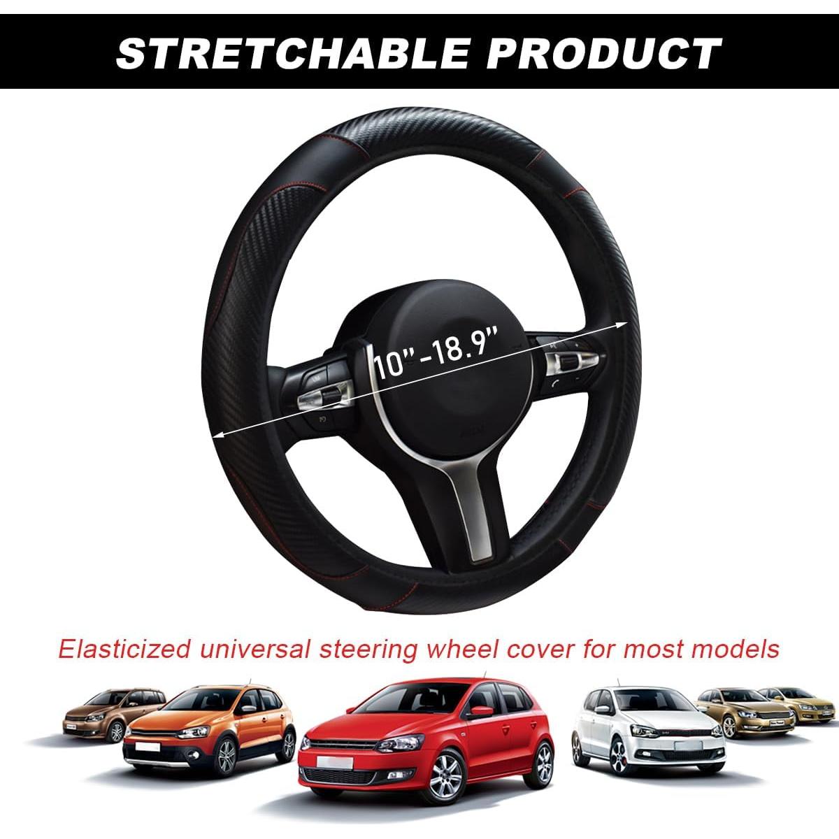 Cubierta de Volante de Coche DXNQ 15 Pulgadas Antideslizante Negra