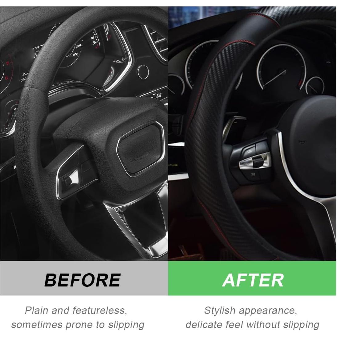 Cubierta de Volante de Coche DXNQ 15 Pulgadas Antideslizante Negra