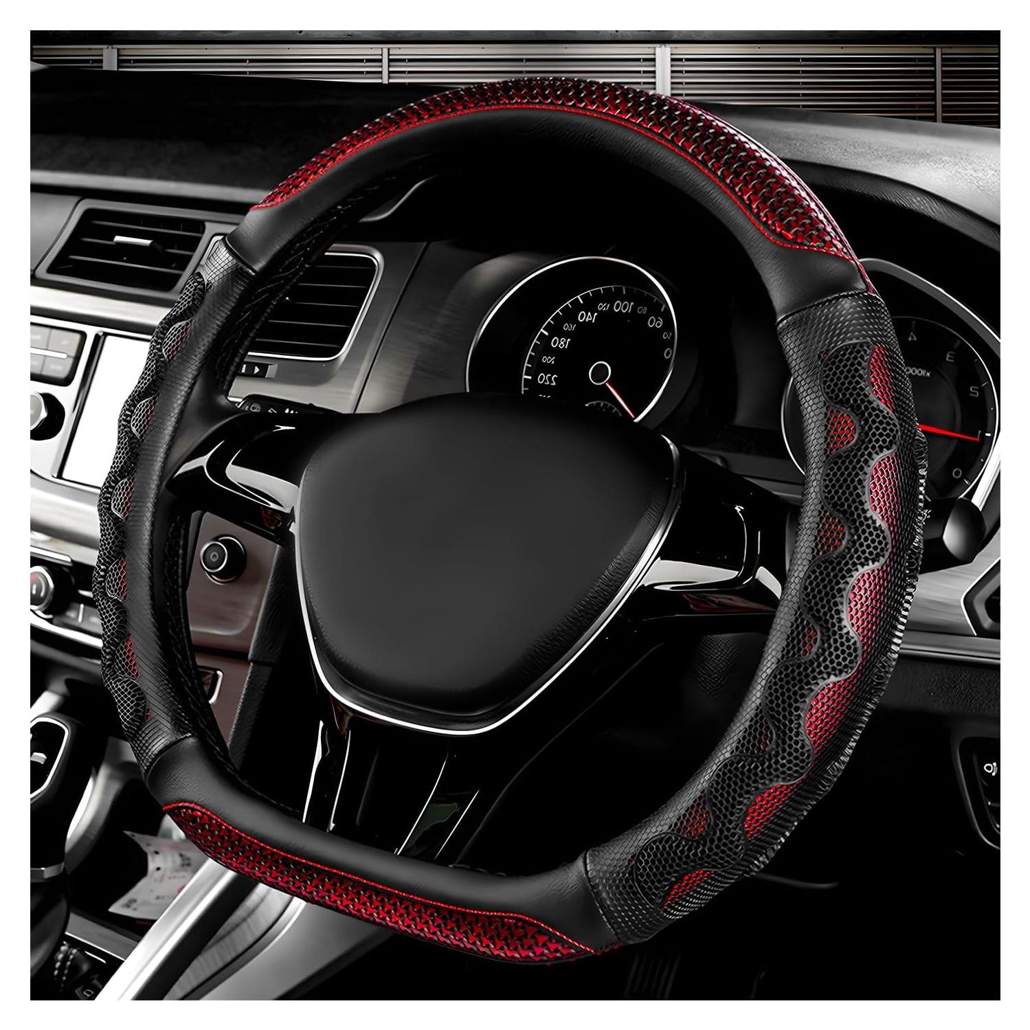 Funda de Volante Antideslizante SHMZK 15 Pulgadas Rojo