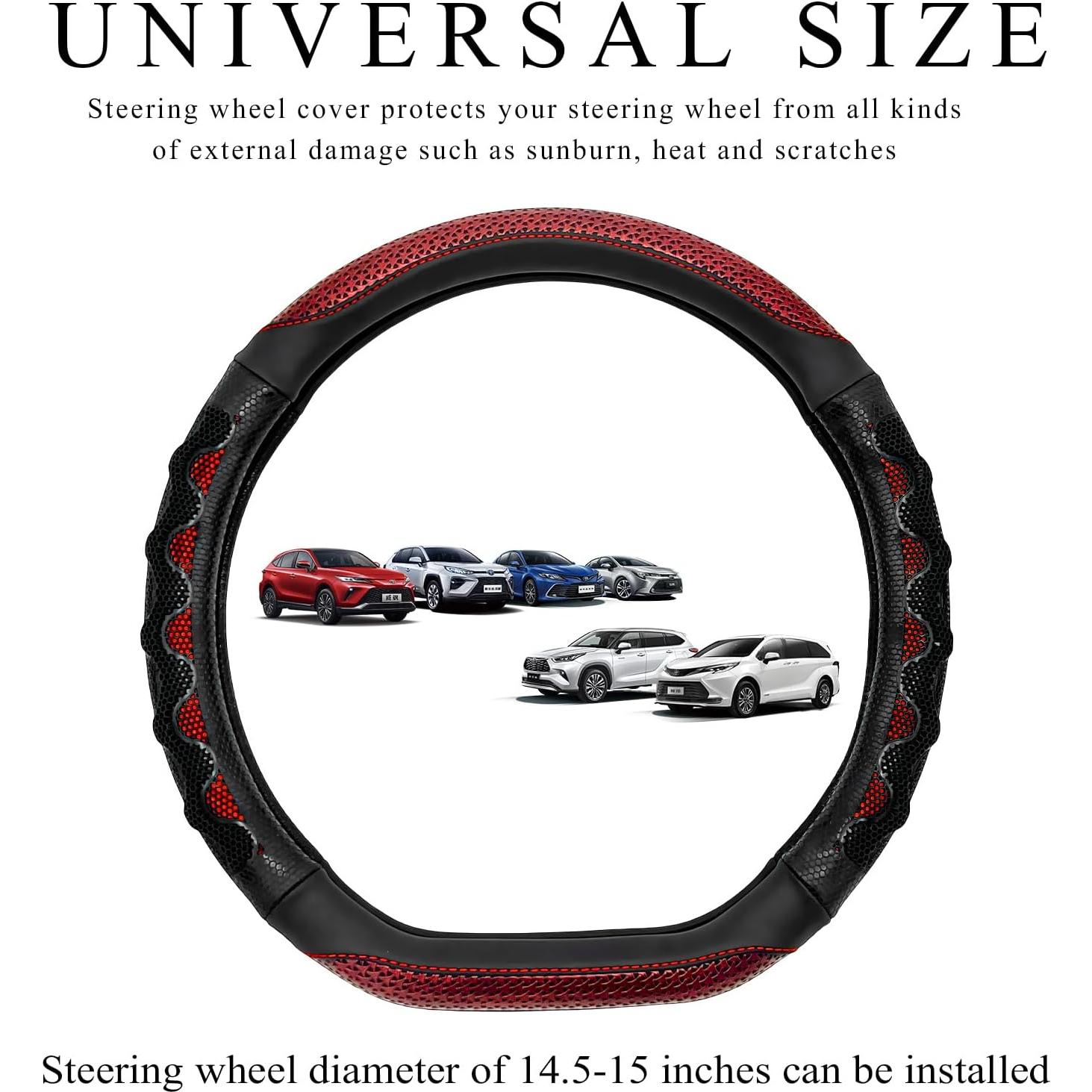 Funda de Volante Antideslizante SHMZK 15 Pulgadas Rojo