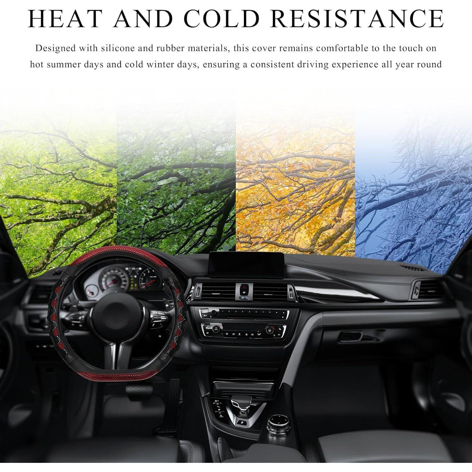 Funda de Volante Antideslizante SHMZK 15 Pulgadas Rojo