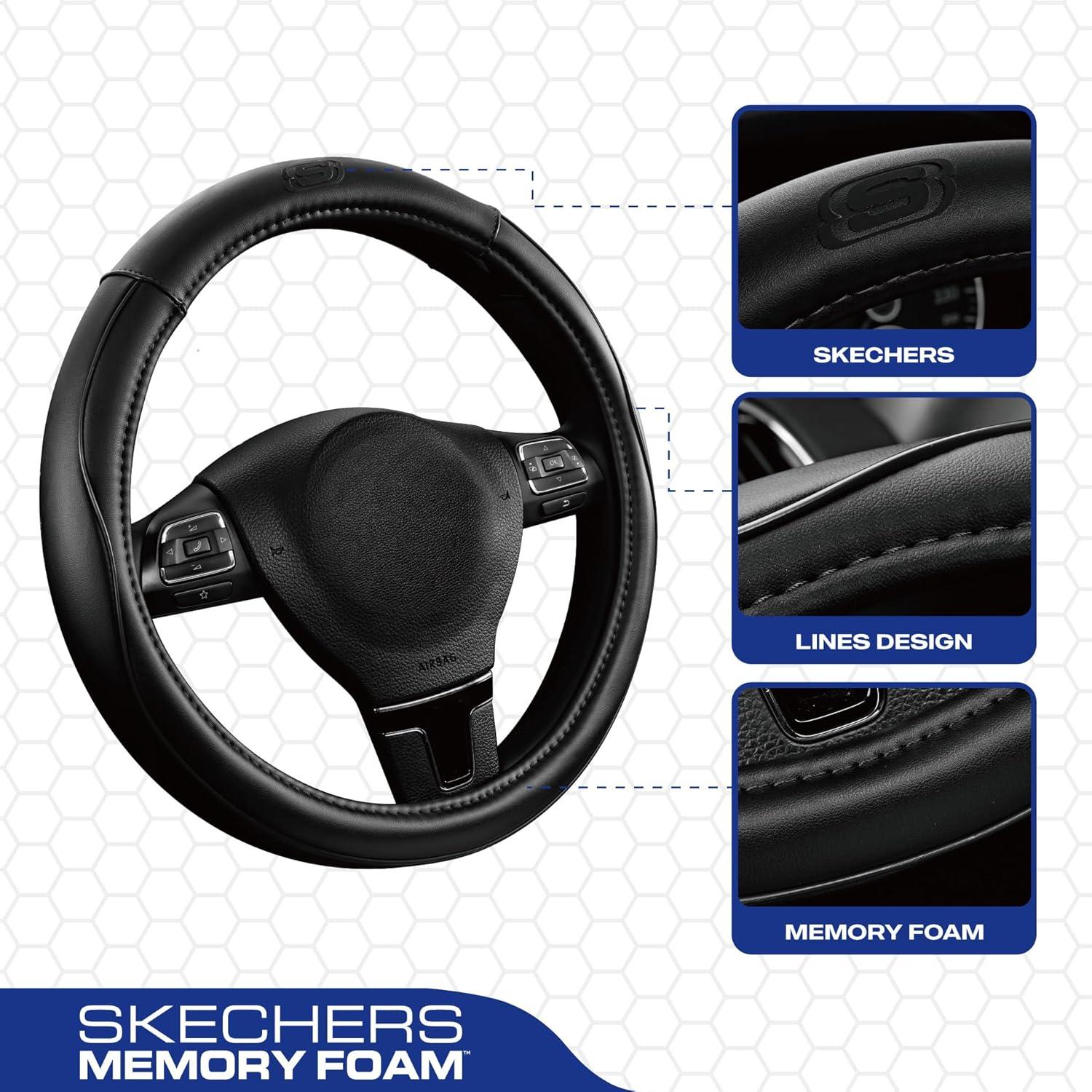 Cubierta de Volante Skechers de Cuero Microfibra 37-38 cm Negra