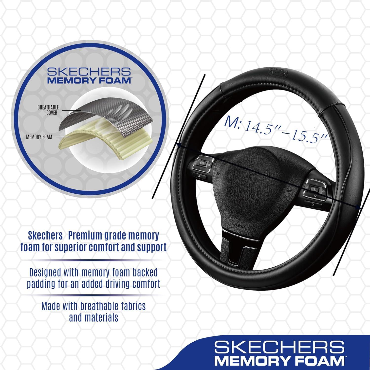 Cubierta de Volante Skechers de Cuero Microfibra 37-38 cm Negra