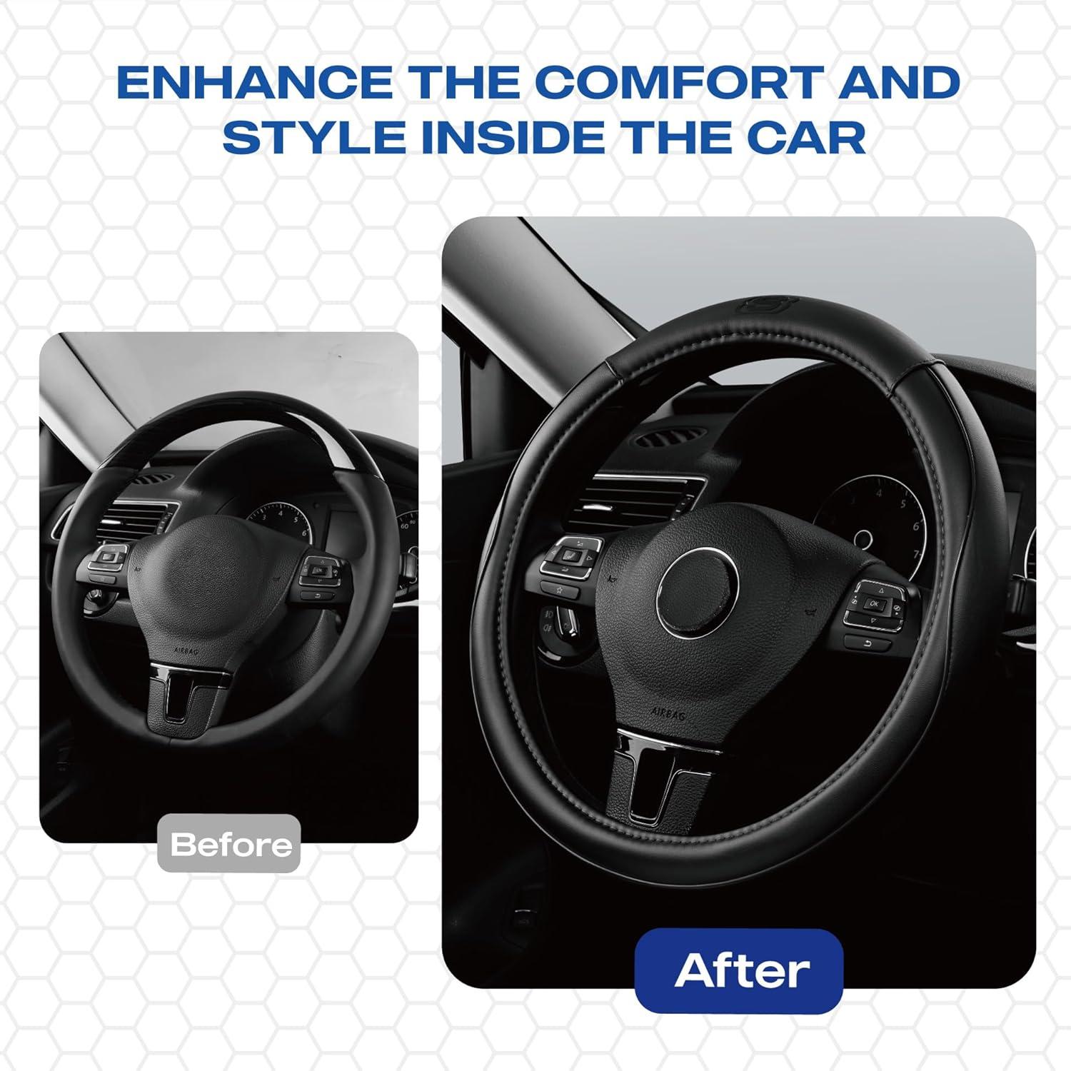 Cubierta de Volante Skechers de Cuero Microfibra 37-38 cm Negra