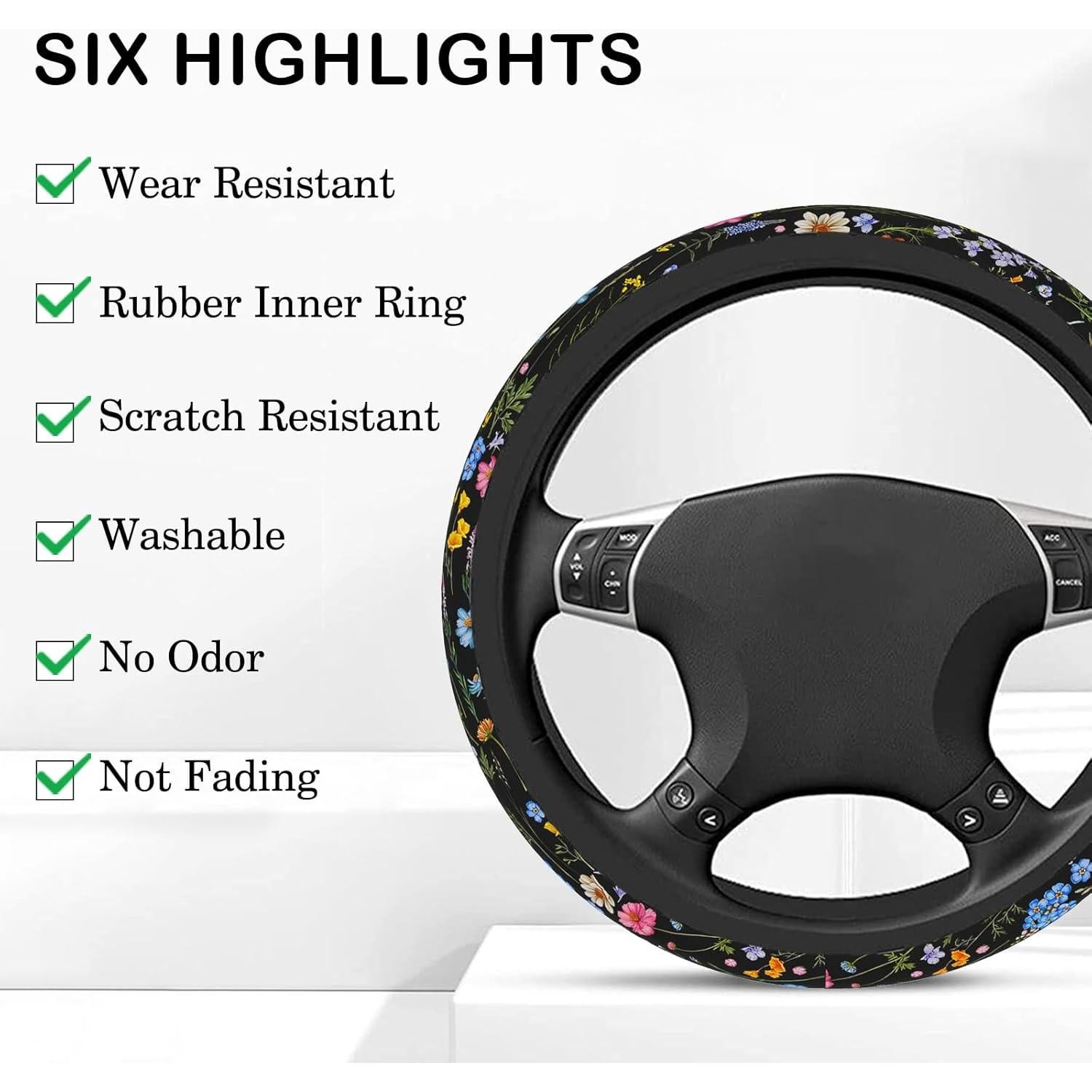 Cubierta de Volante Vaitarkli Flores Silvestres Universal 36-39 cm