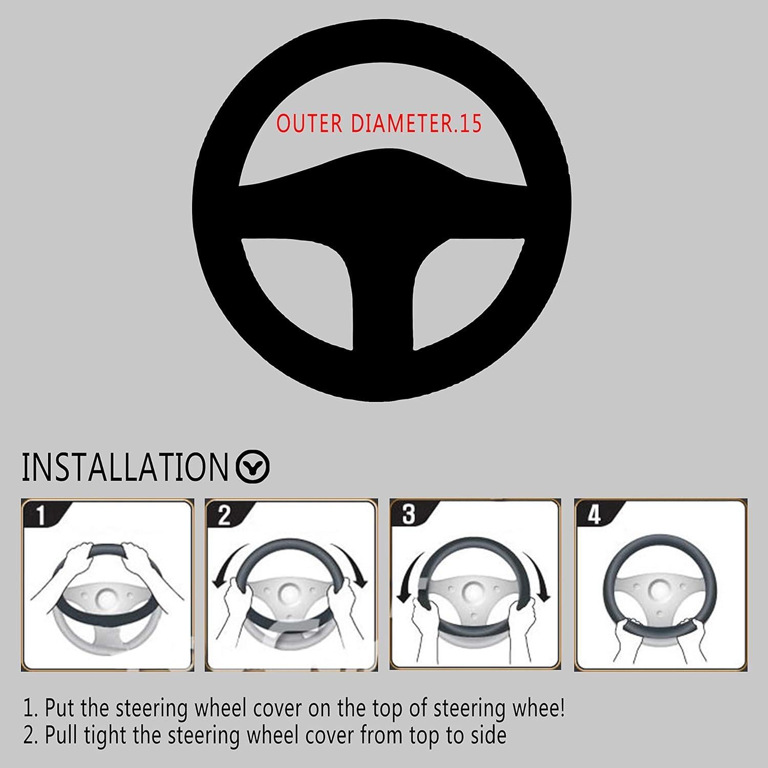 Funda de Volante FHQSX 15" (38 cm) Negra Antideslizante