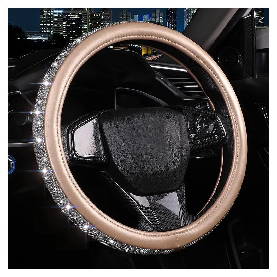 Cubierta de Volante de Cuero PU XIANGDING 37-38 cm Dorada