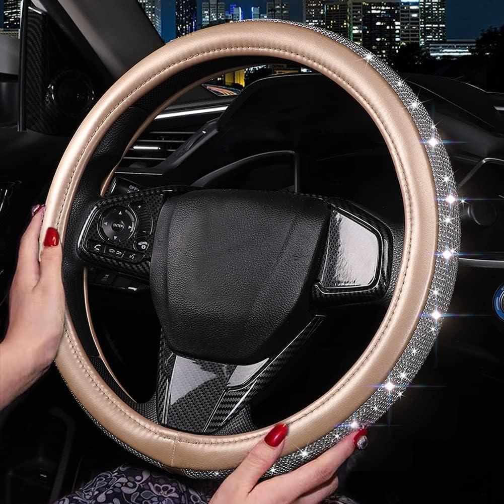 Cubierta de Volante de Cuero PU XIANGDING 37-38 cm Dorada