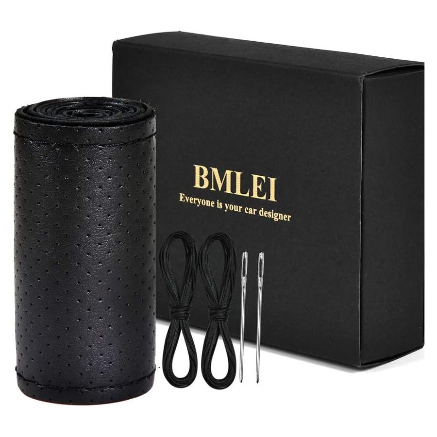 Cubierta de Volante de Cuero BMLEI 15 Pulgadas Antideslizante