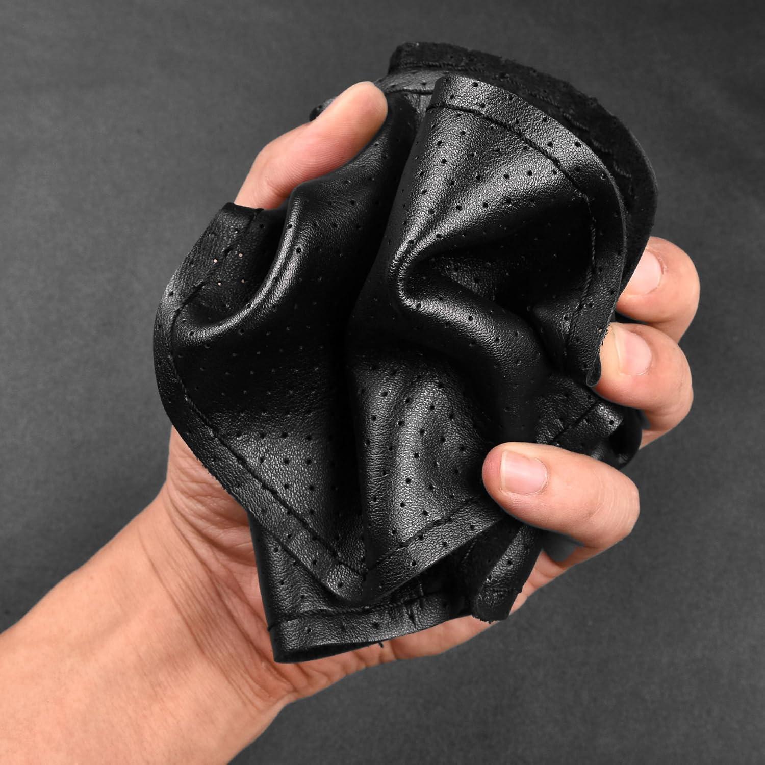 Cubierta de Volante de Cuero BMLEI 15 Pulgadas Antideslizante