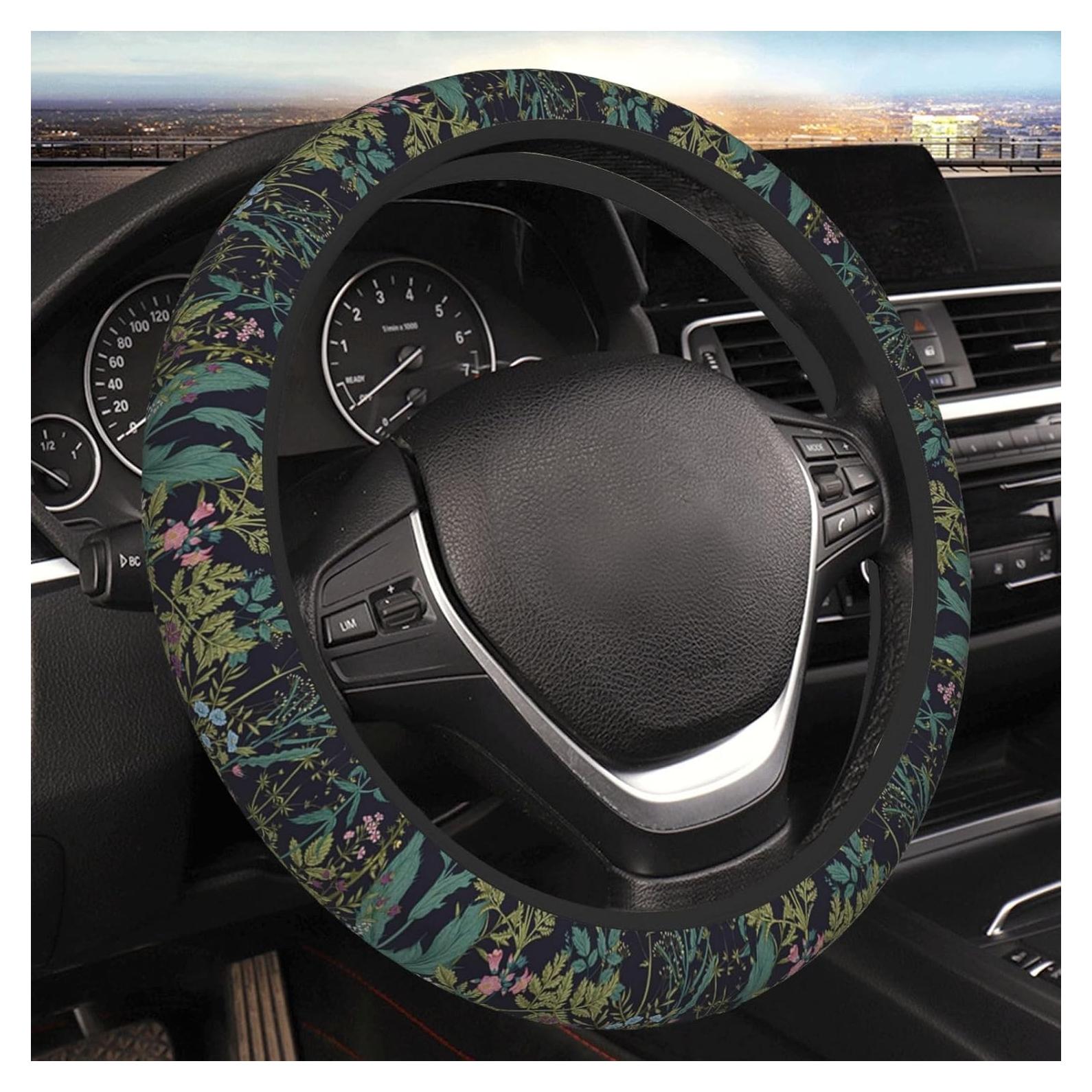 Cubierta de Volante FJyuanqi 15" Neopreno Antideslizante Floral