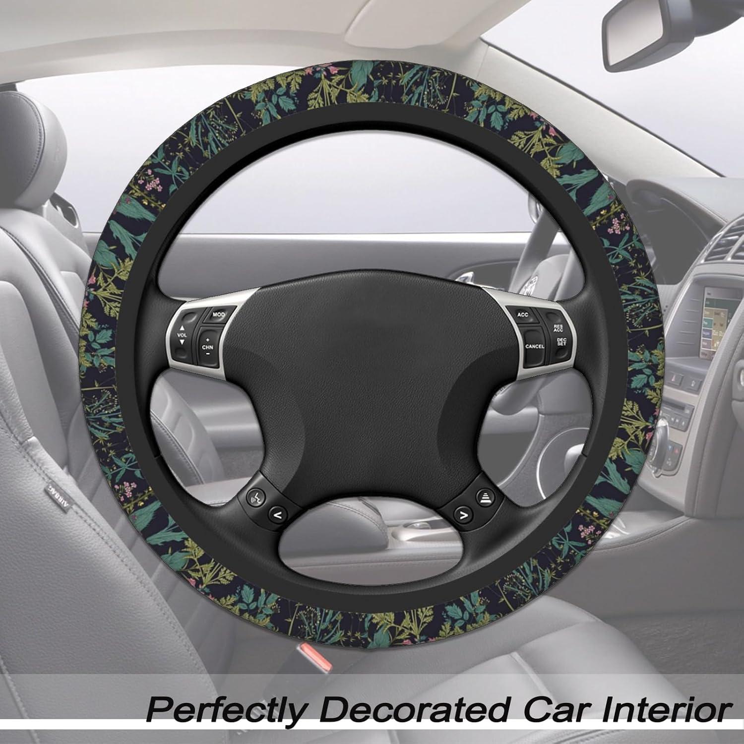 Cubierta de Volante FJyuanqi 15" Neopreno Antideslizante Floral